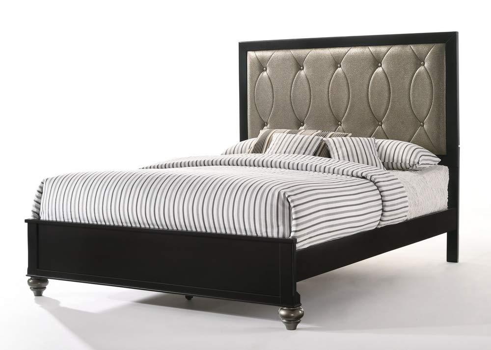 

    
Transitional Copper & Black Finish Glossy Upholstered Headboard Queen Bed Ulrik-27070Q Acme

