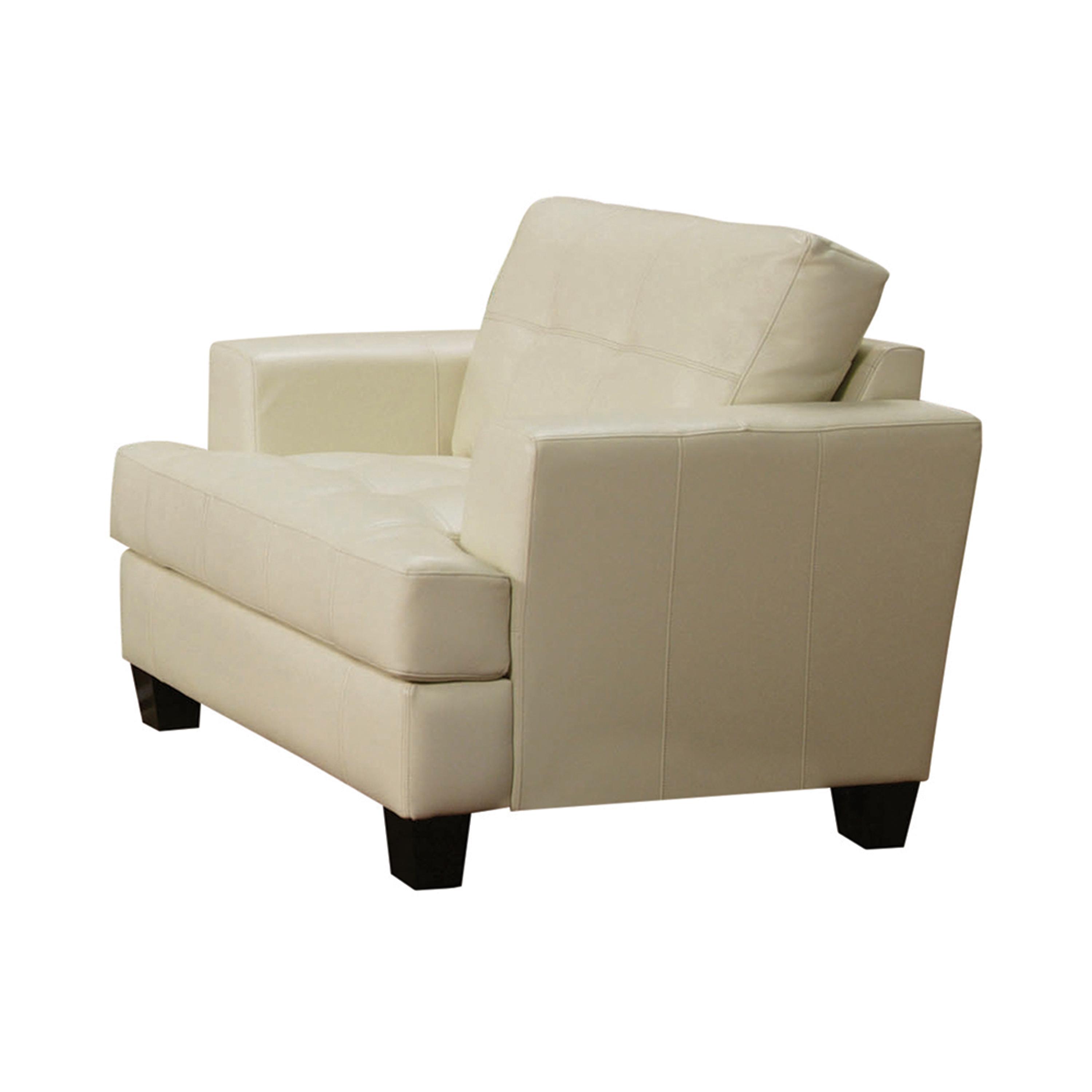 Transitional Arm Chair 501693 Samuel 501693 in Cream Leatherette