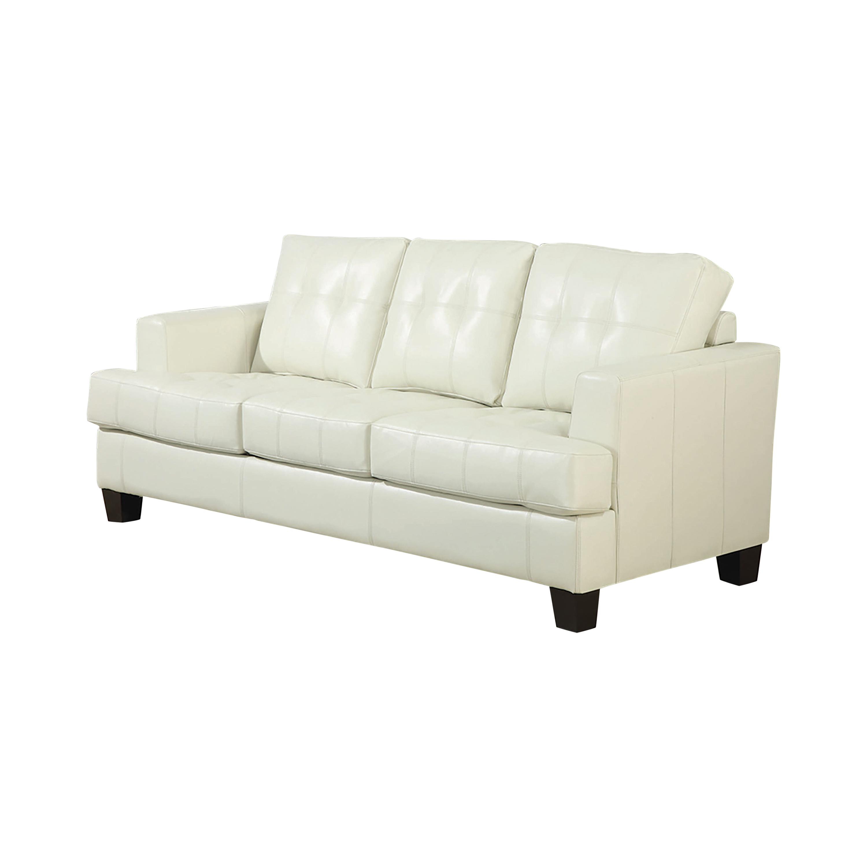 Transitional Sleeper Sofa 501690 Samuel 501690 in Cream Leatherette