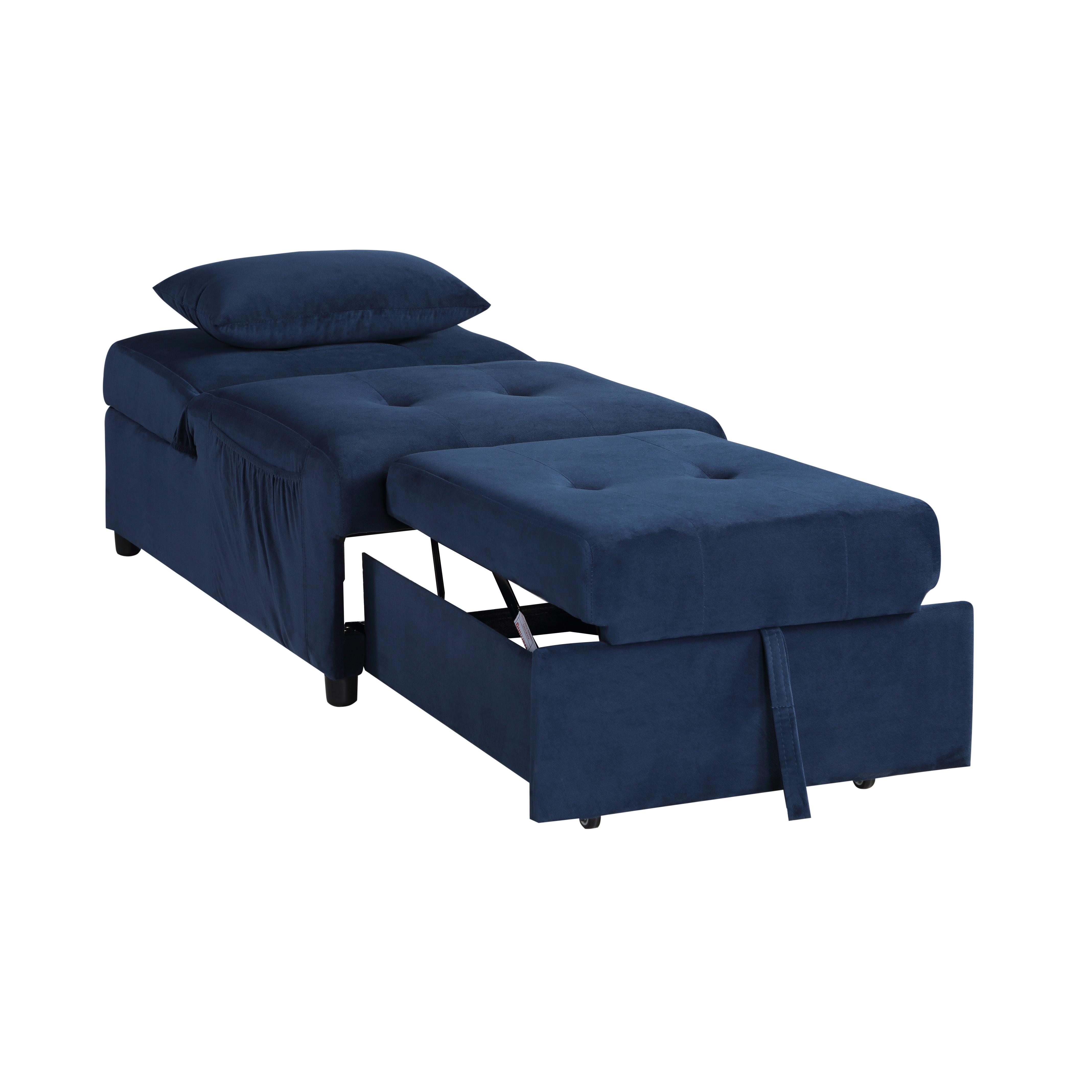 

                    
Buy Transitional Dark Blue Velvet Storage Bench Homelegance 4615-F1 Garrell
