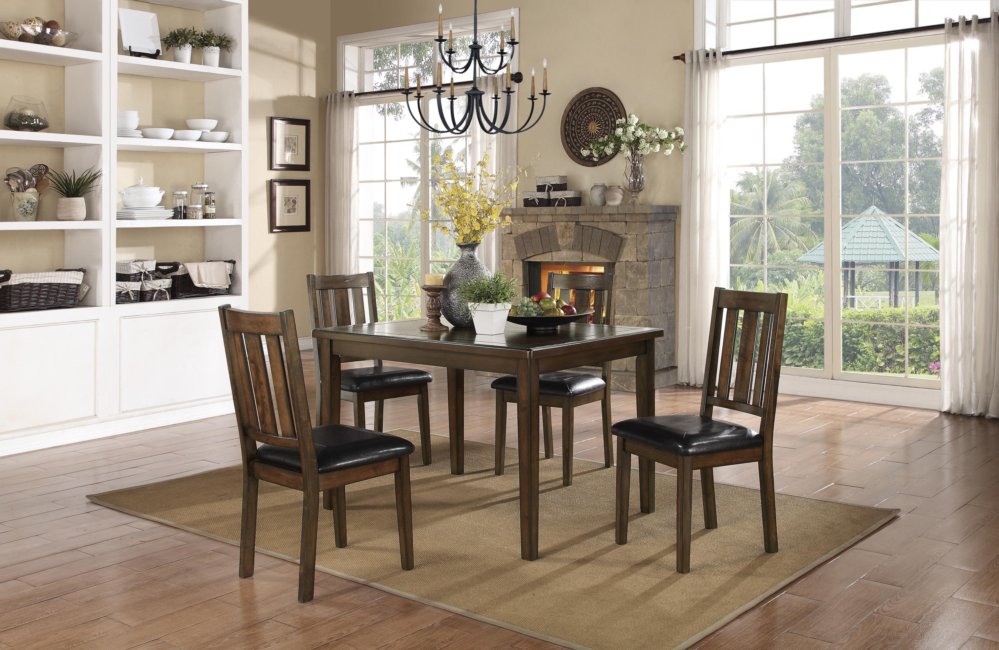 

    
5103 Transitional Dark Brown Cherry Wood Dining Room Set 5pcs Homelegance 5103 Mosely
