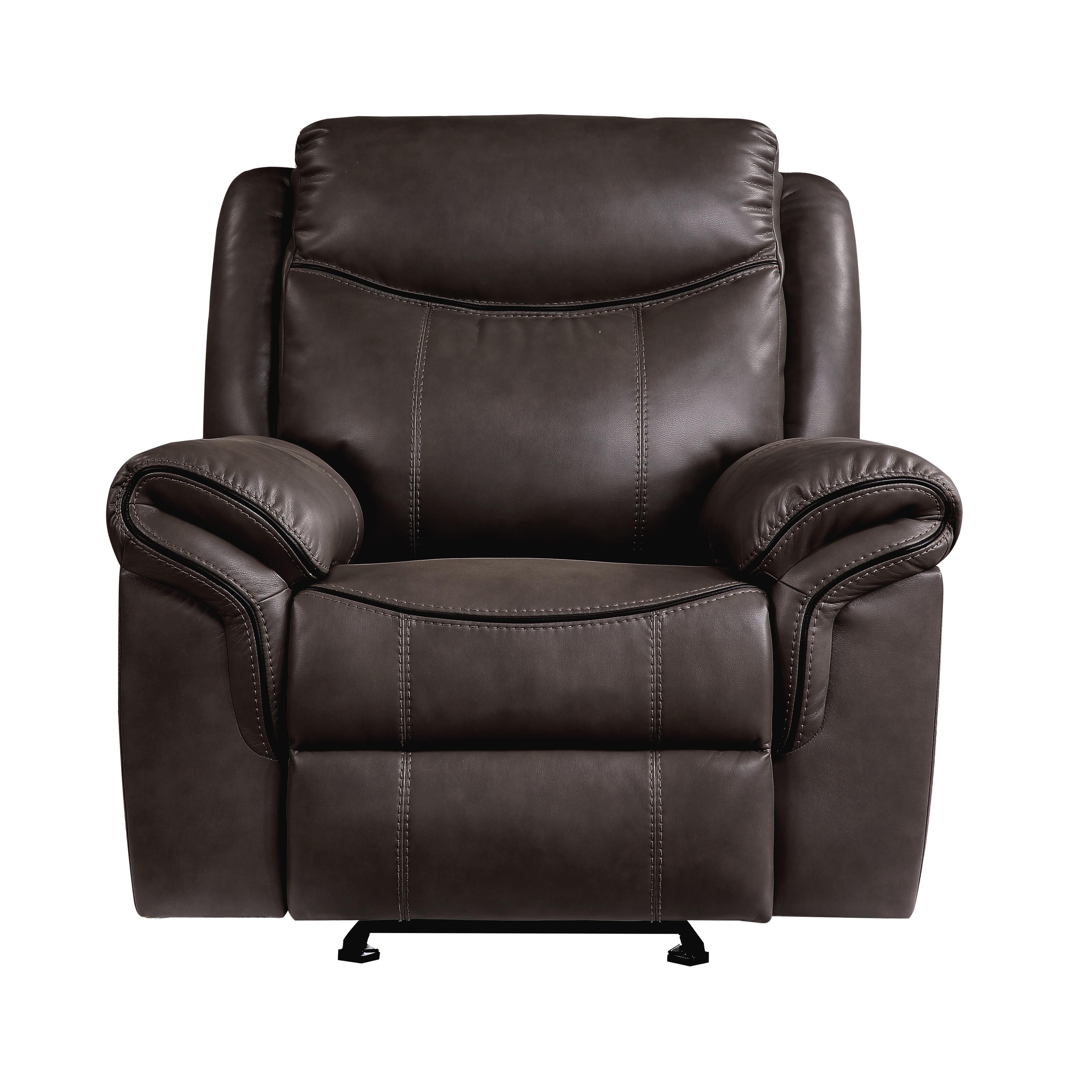 

    
Transitional Dark Brown Faux Leather Reclining Chair Homelegance 8206BRW-1 Aram
