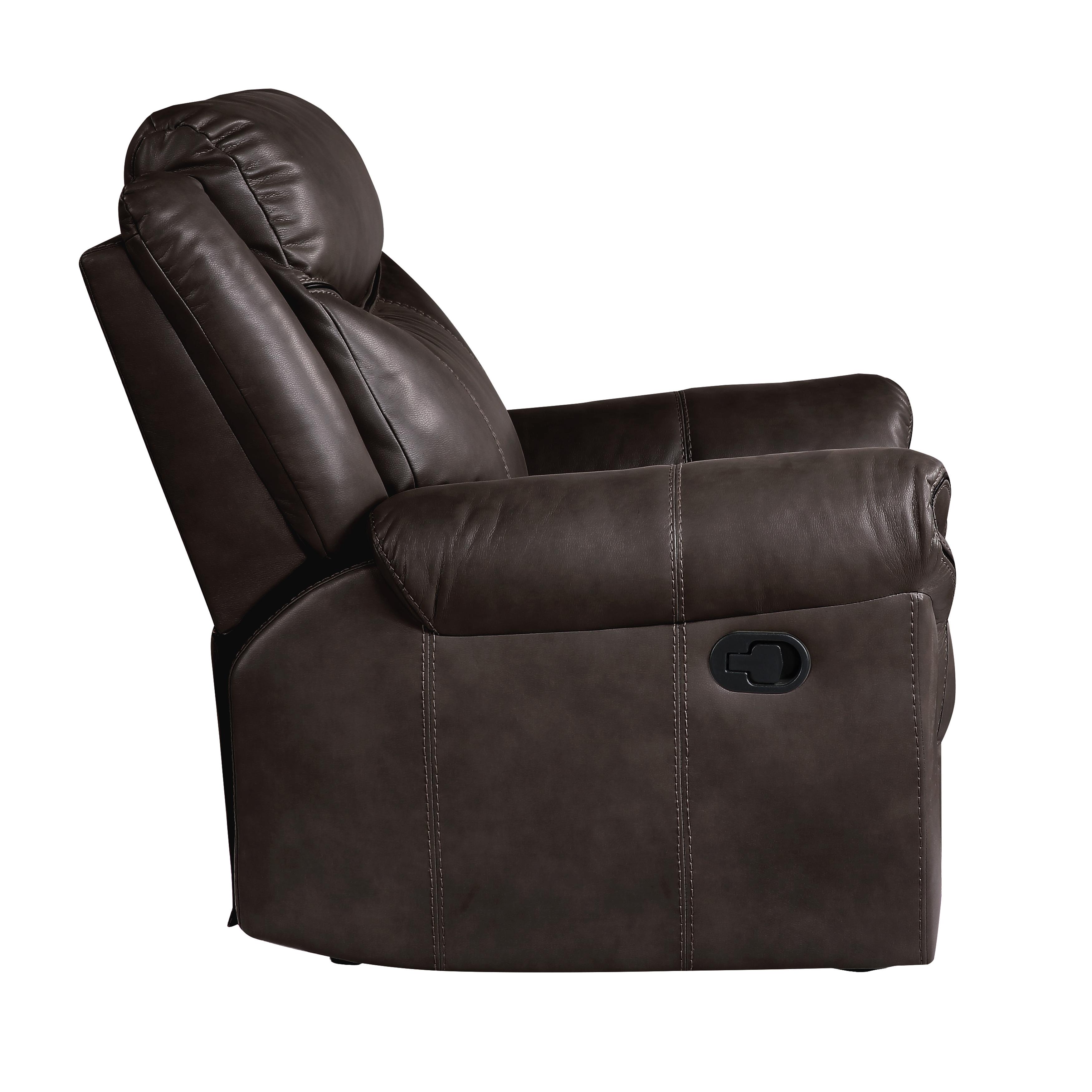 

                    
Homelegance 8206BRW-1 Aram Reclining Chair Dark Brown Faux Leather Purchase 
