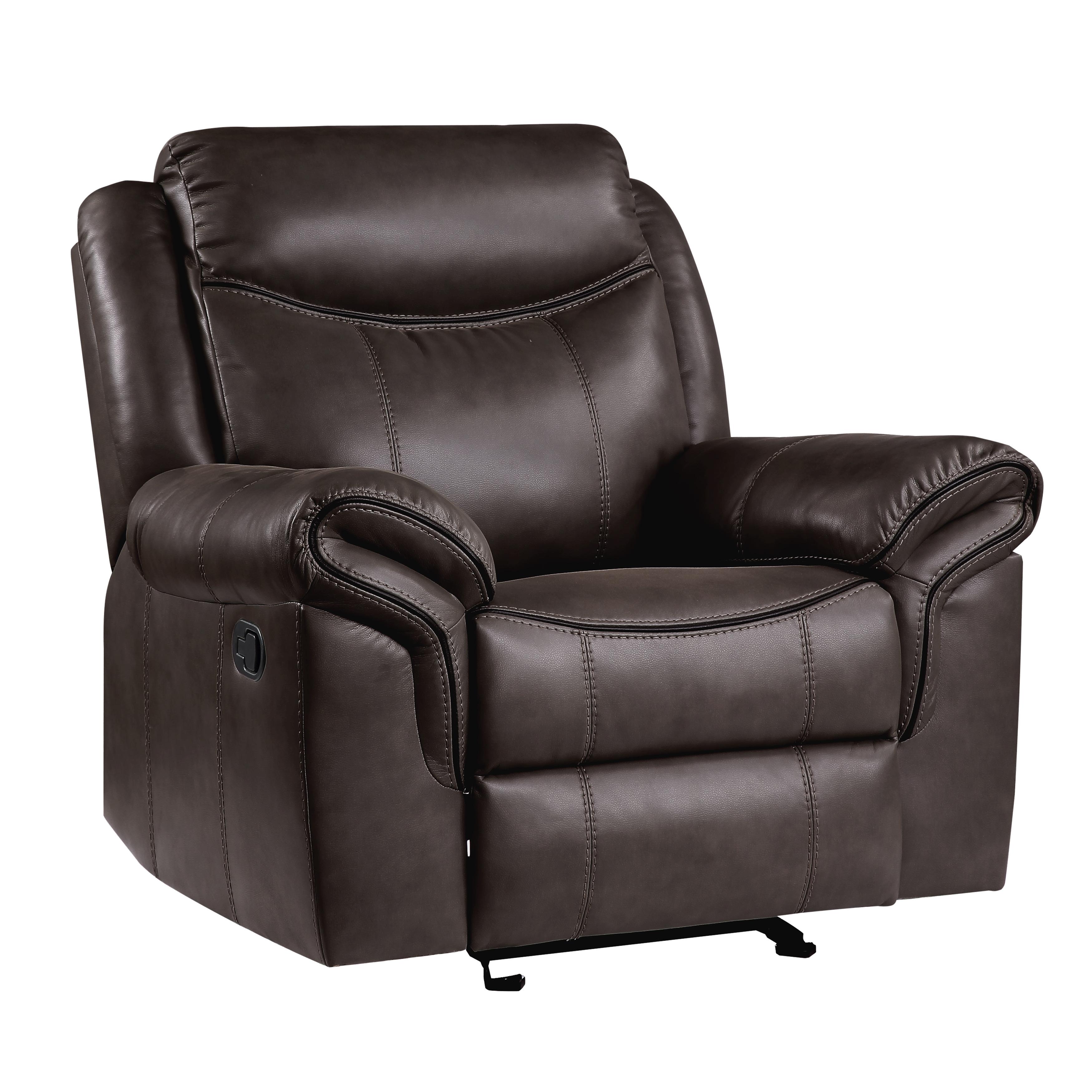 

    
Transitional Dark Brown Faux Leather Reclining Chair Homelegance 8206BRW-1 Aram
