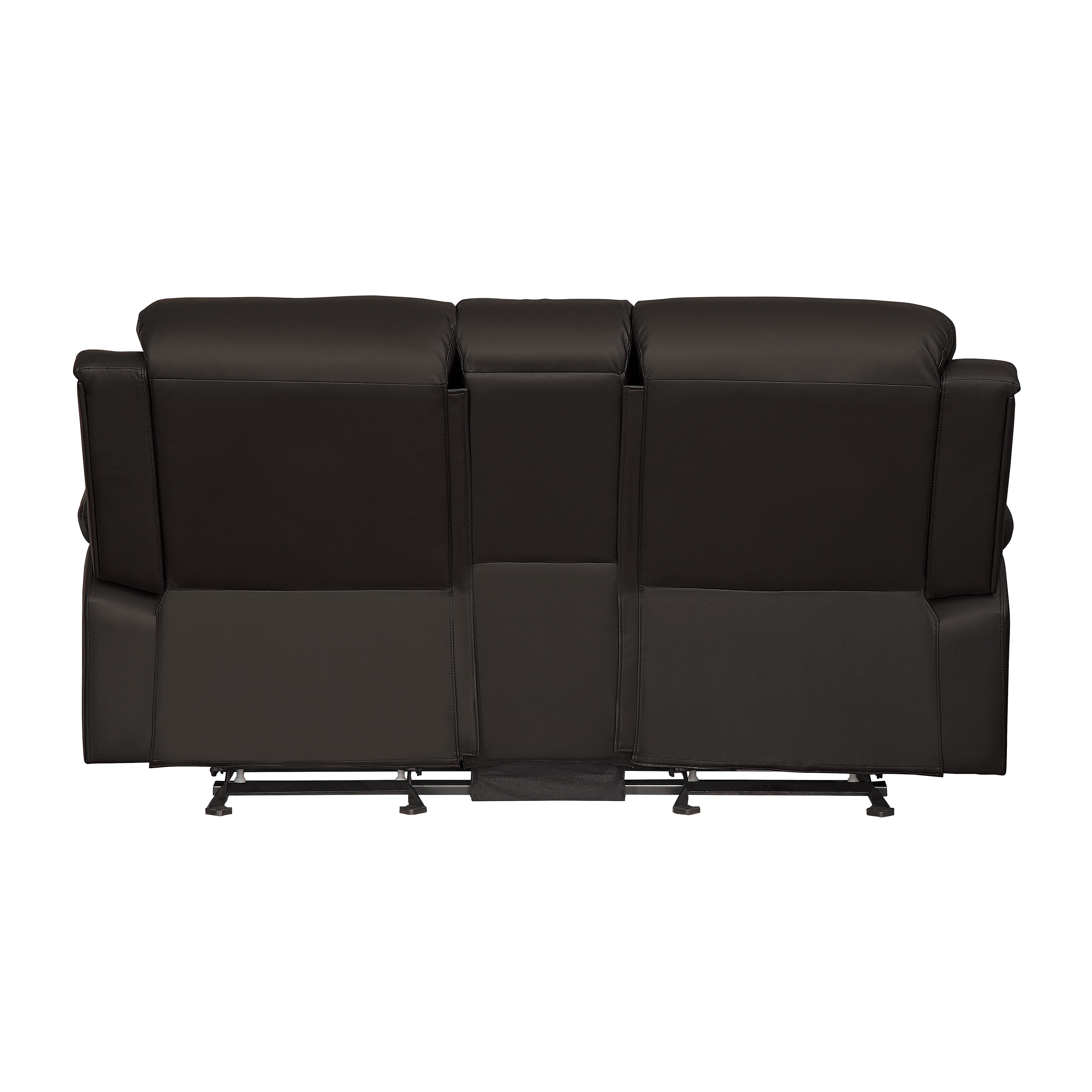 

    
 Shop  Transitional Dark Brown Faux Leather Reclining Sofa Set 2pcs Homelegance 9928DBR Clarkdale
