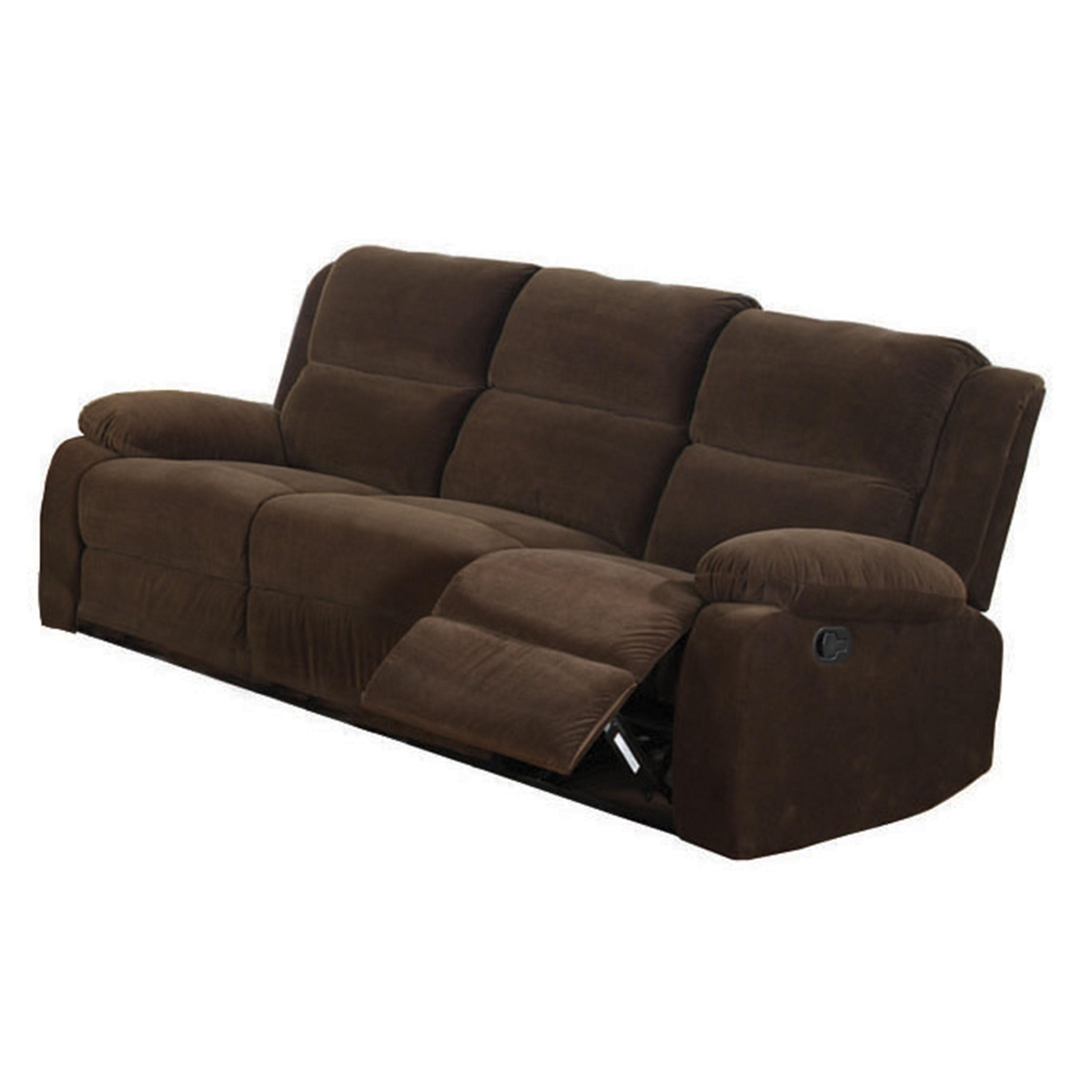 

                    
Furniture of America CM6554-3PC Haven Recliner Sofa Loveseat and Chair Dark Brown Flannelette Purchase 
