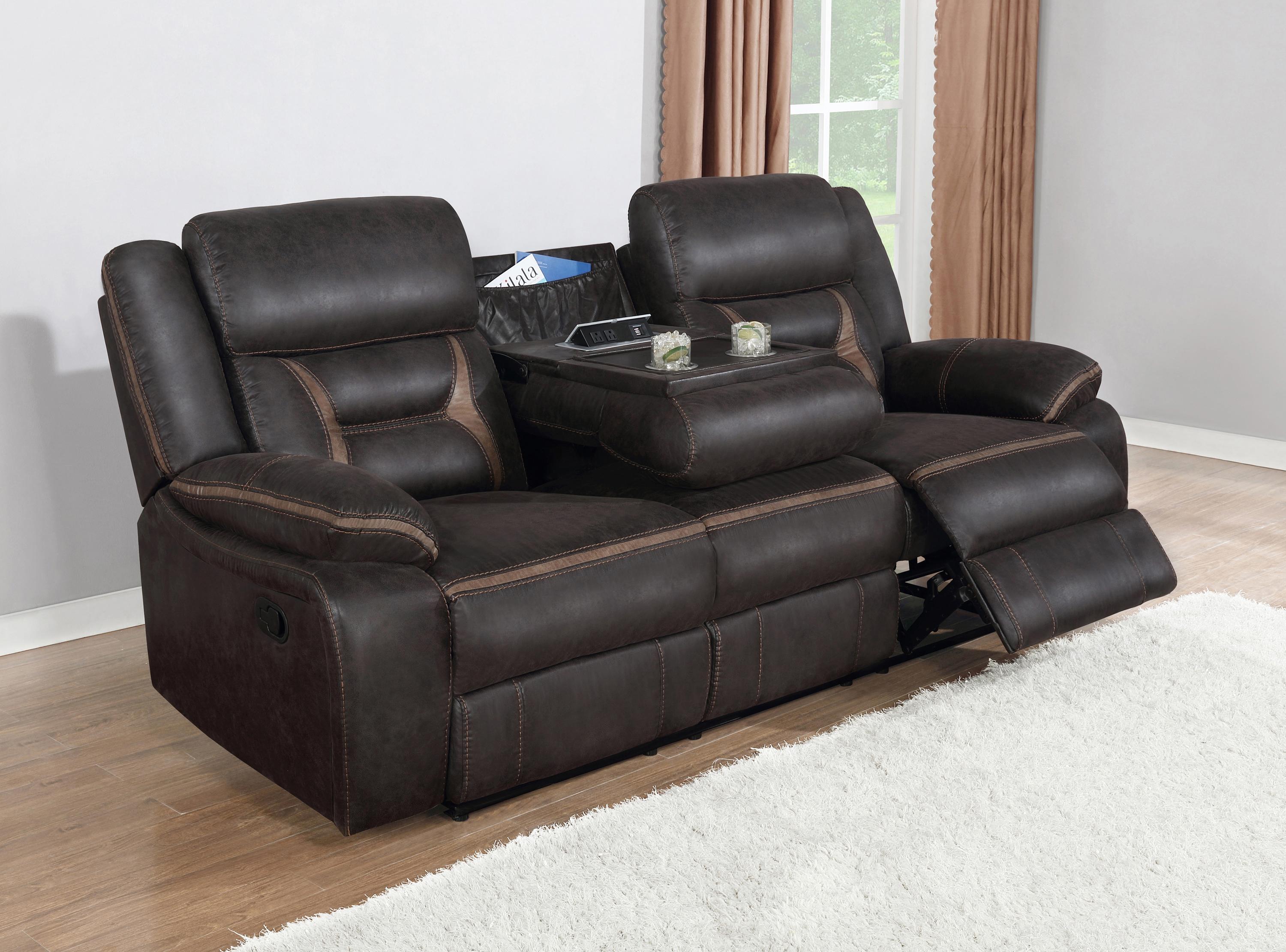 

    
651354-S3 Transitional Dark Brown Leatherette Living Room Set 3pcs Coaster 651354-S3 Greer
