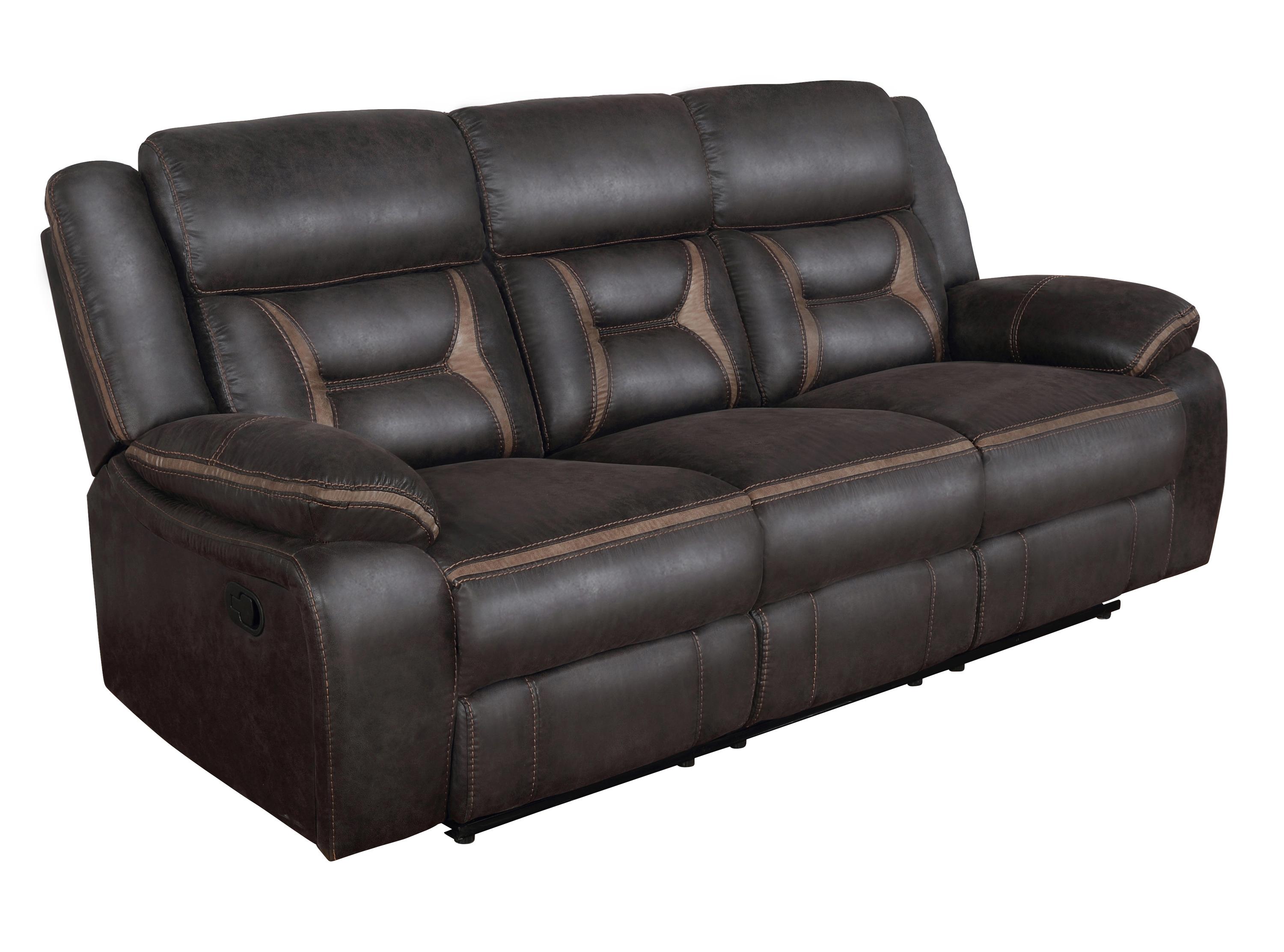 Transitional Motion Sofa 651354 Greer 651354 in Dark Brown Leatherette