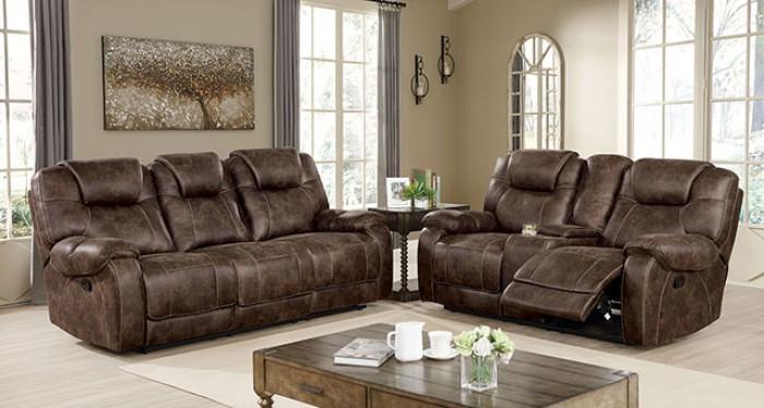 

    
Transitional Dark Brown Leatherette Recliner Loveseat Furniture of America CM6216-LV Kennedy
