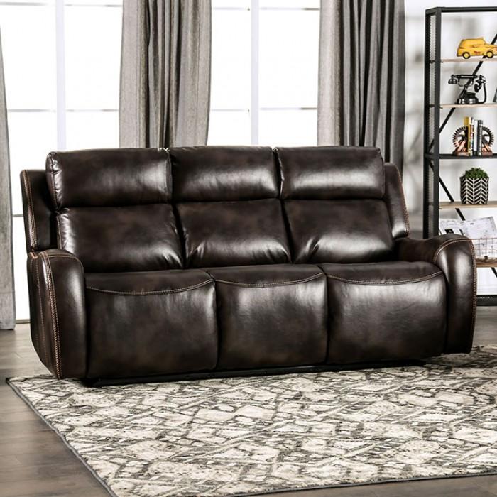 Transitional Recliner Sofa CM9906-SF Barclay CM9906-SF in Dark Brown Leatherette
