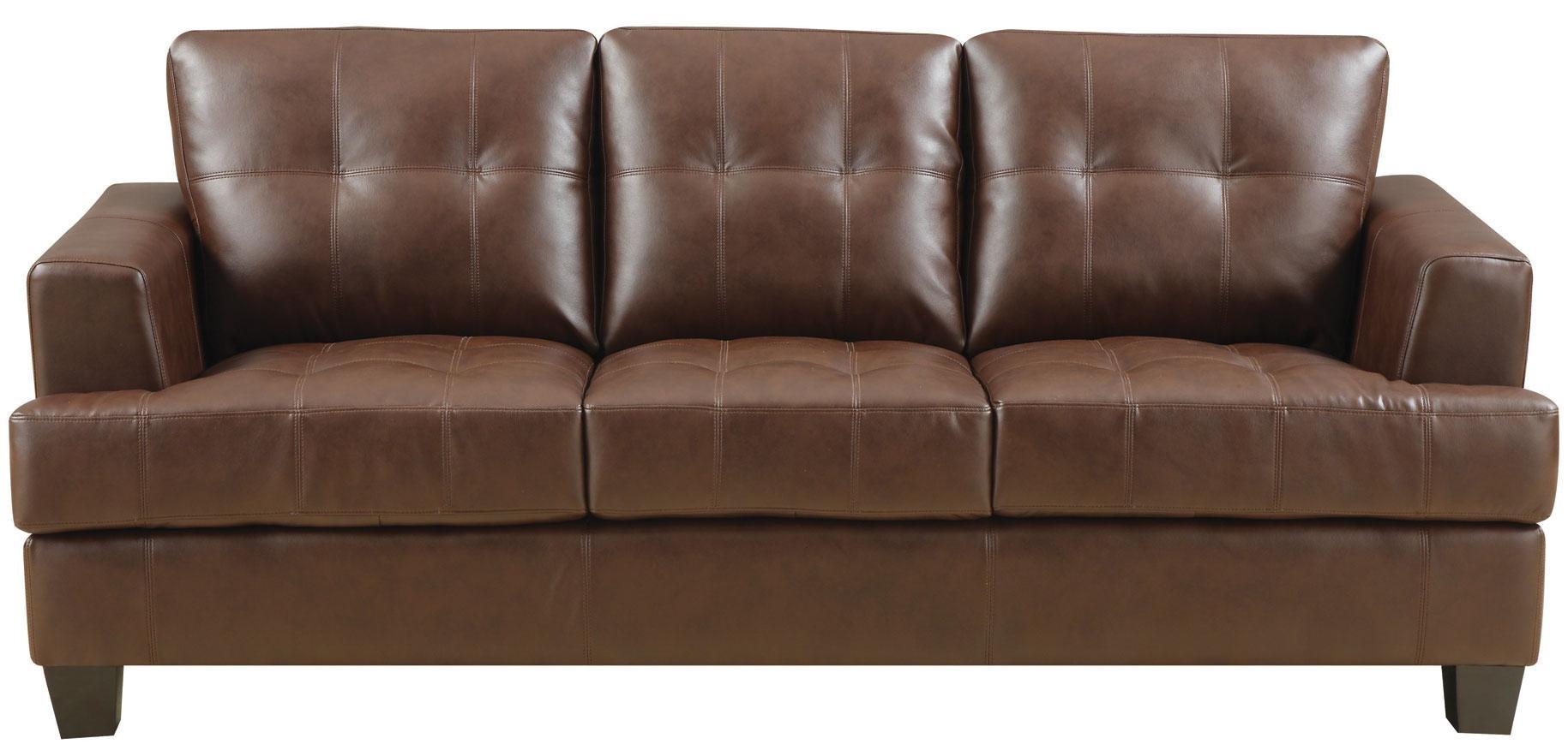 

    
Transitional Dark Brown Leatherette Sleeper Sofa Coaster 504070 Samuel
