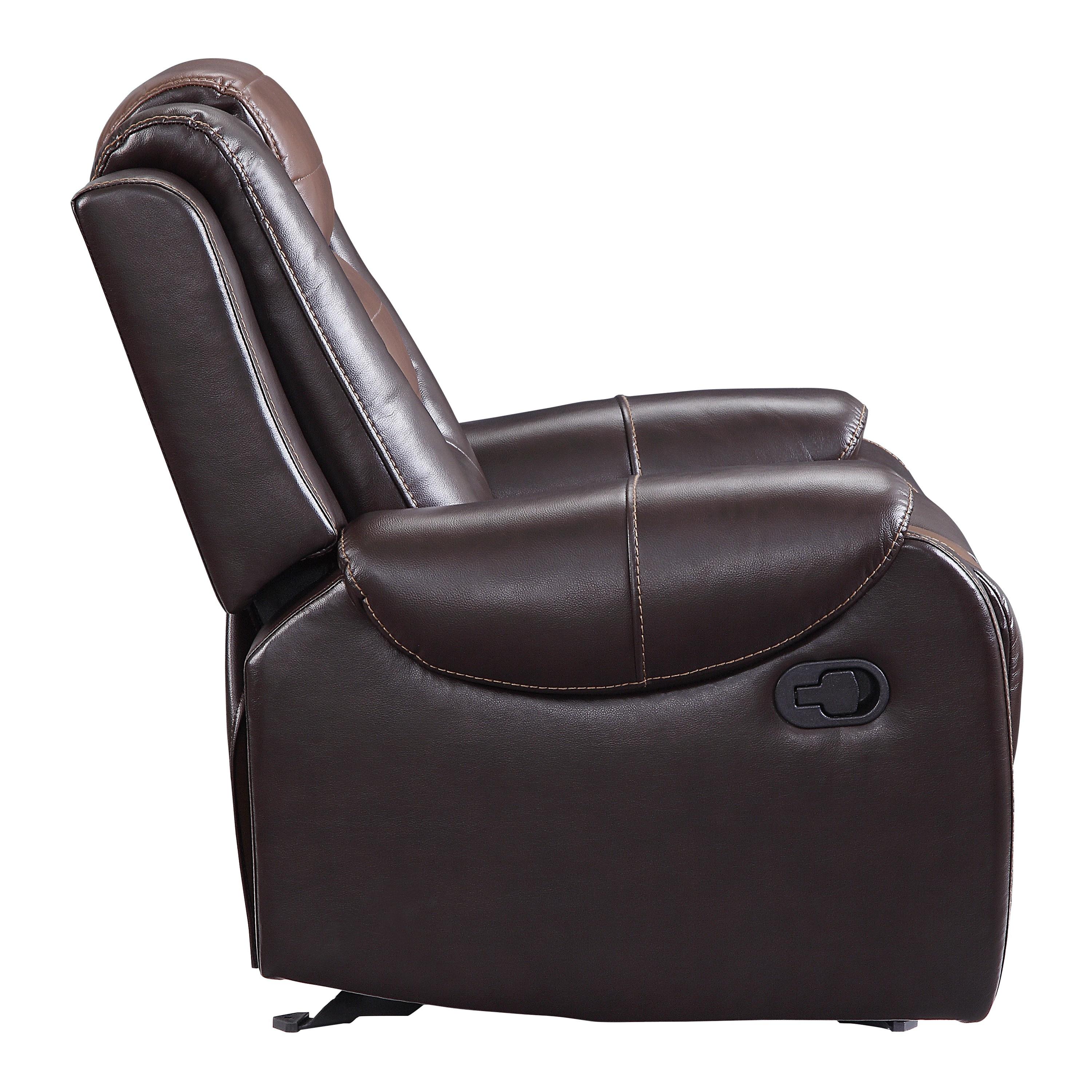 

                    
Homelegance 9470BR-1 Briscoe Reclining Chair Light Brown/Dark Brown Faux Leather Purchase 
