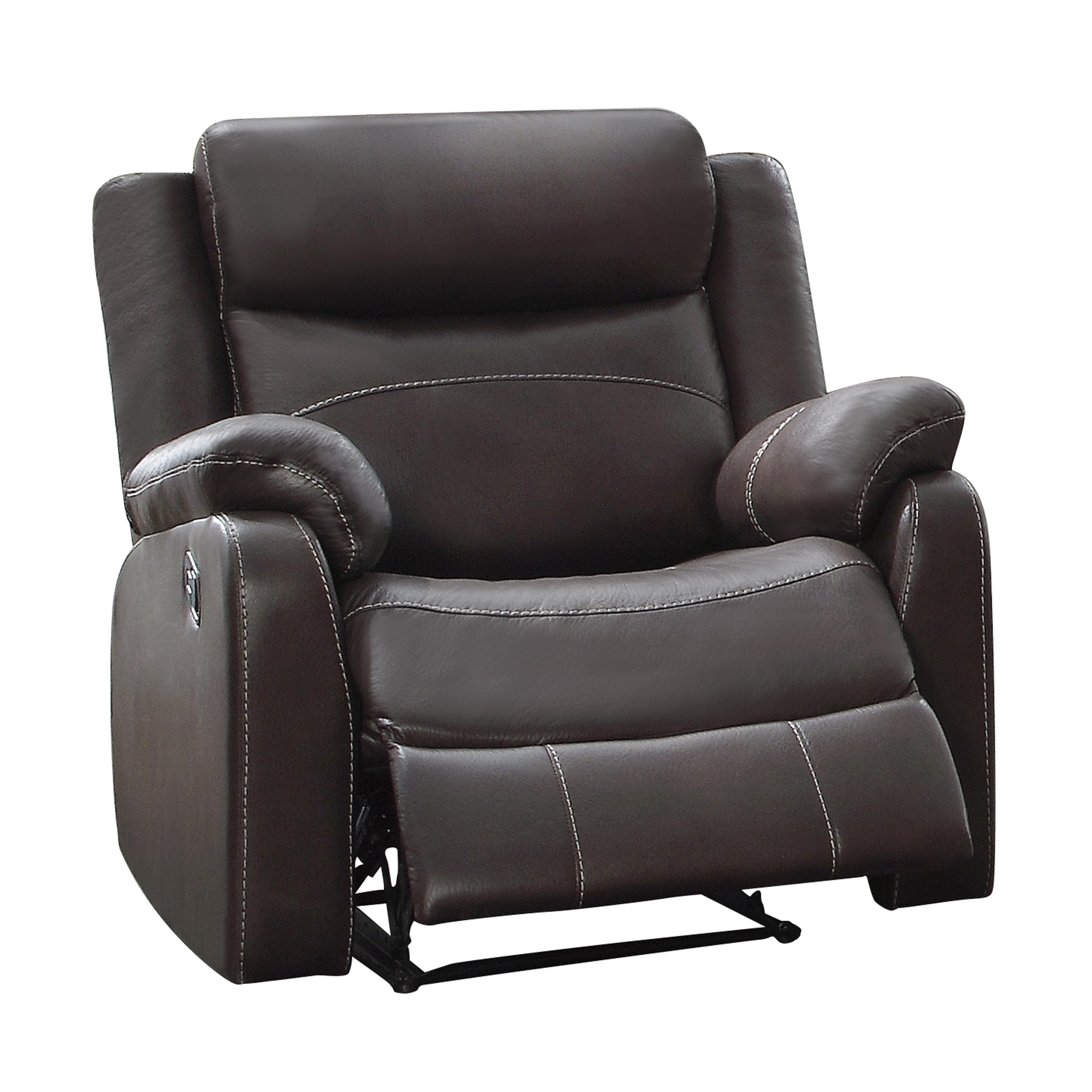 

    
Transitional Dark Brown Solid Wood Reclining Chair Homelegance Yerba 9990DB-1-C
