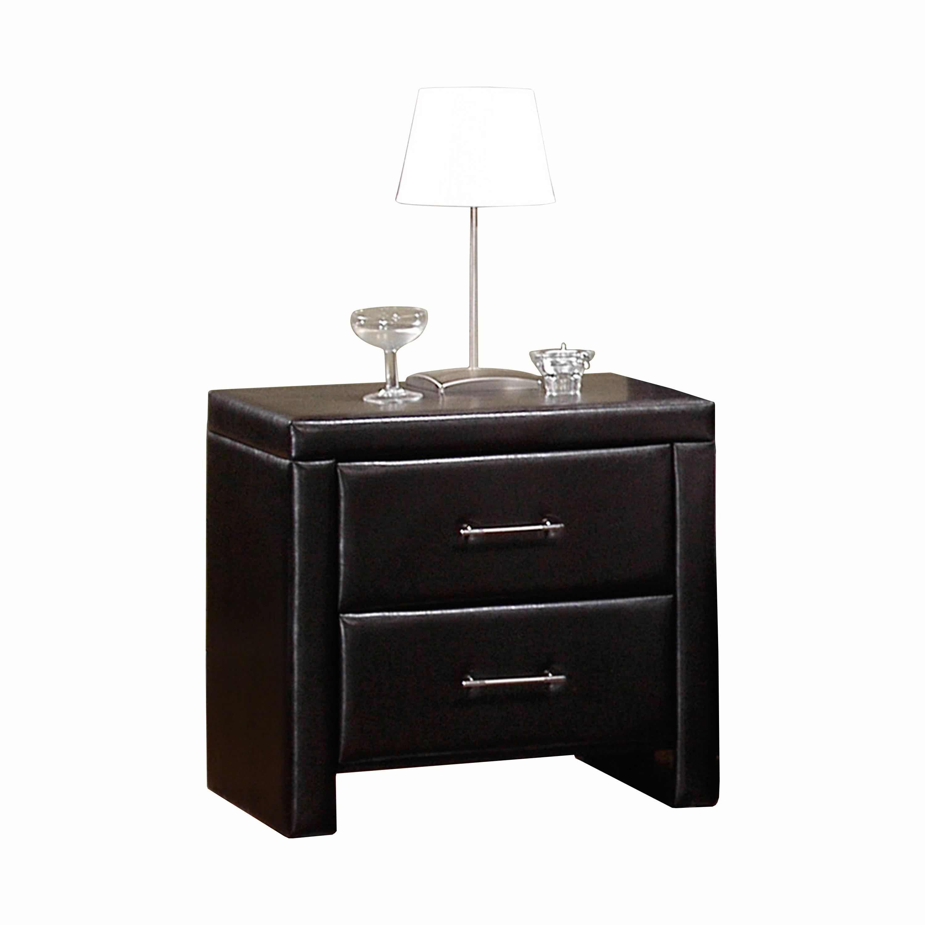 Transitional Nightstand 5790-4 Zoey 5790-4 in Dark Brown Faux Leather