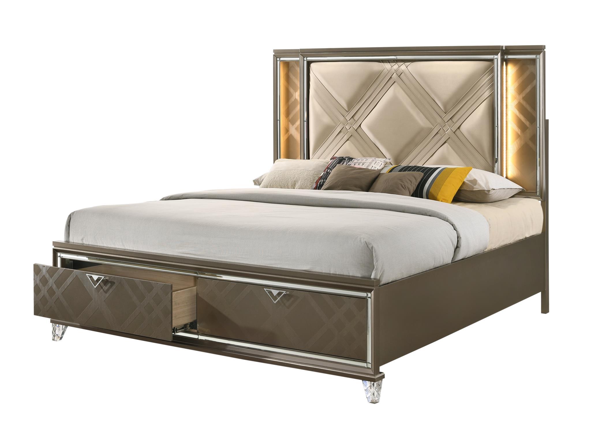 

    
Transitional Dark Champagne Queen Bed by Acme Skylar 25320Q
