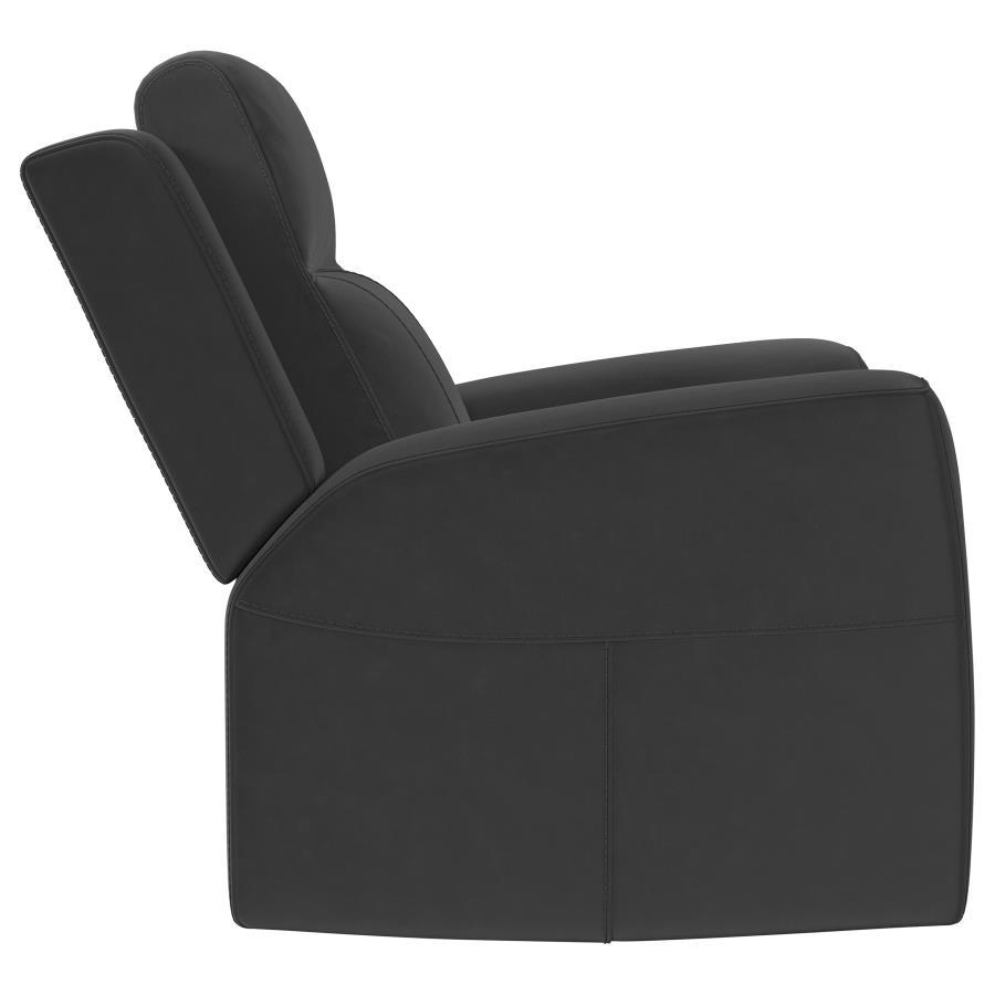 

    
610286-C Transitional Dark Charcoal Wood Recliner Chair Coaster Brentwood 610286
