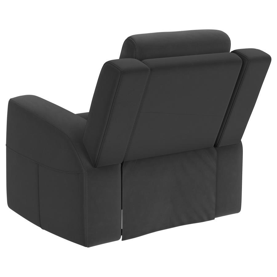 

        
65159119849879Transitional Dark Charcoal Wood Recliner Chair Coaster Brentwood 610286
