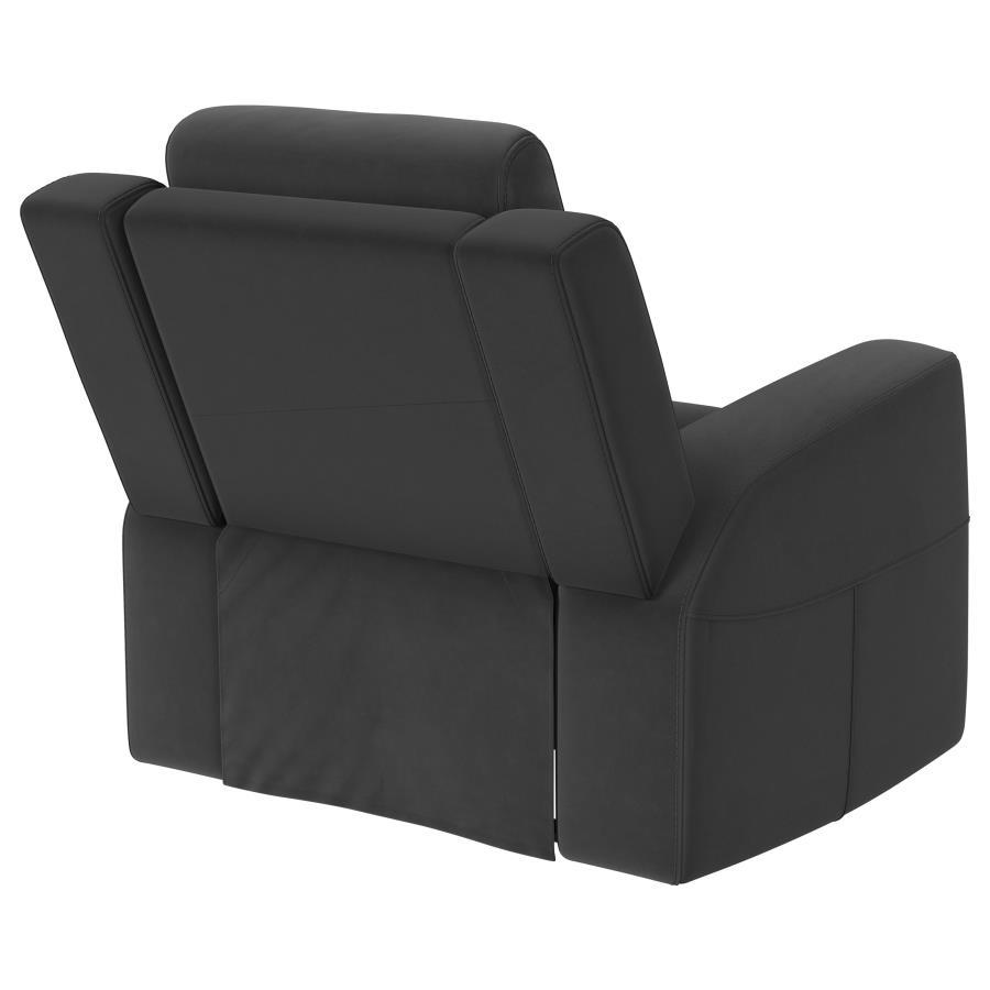 

    
 Order  Transitional Dark Charcoal Wood Recliner Chair Coaster Brentwood 610286
