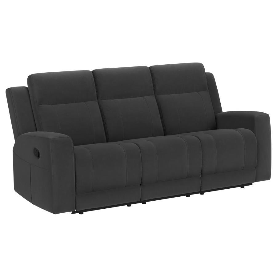 Transitional Reclining Sofa Brentwood Reclining Sofa 610284-S 610284-S in Charcoal Fabric