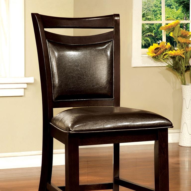 Transitional Counter Height Chair CM3024PC-2PK Woodside CM3024PC-2PK in Dark Cherry Leatherette
