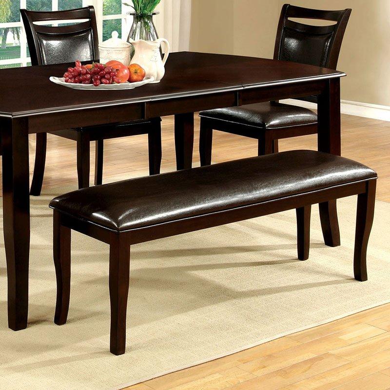 

    
Transitional Dark Cherry & Espresso Solid Wood Dining Bench Furniture of America CM3024BN Woodside
