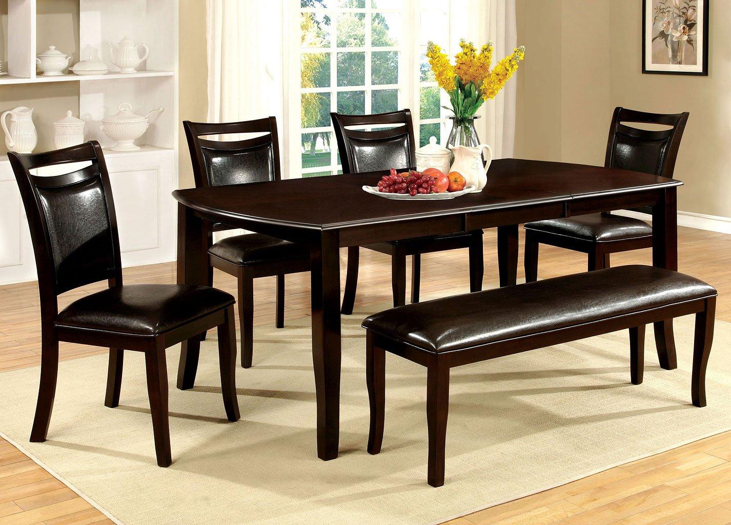 

    
Transitional Dark Cherry & Espresso Solid Wood Dining Table Furniture of America CM3024T Woodside
