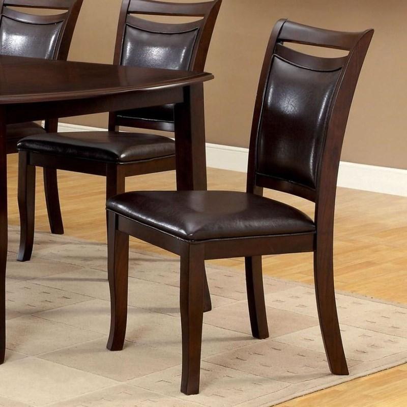 Transitional Dining Side Chair CM3024SC-2PK Woodside CM3024SC-2PK in Dark Cherry, Espresso Leatherette