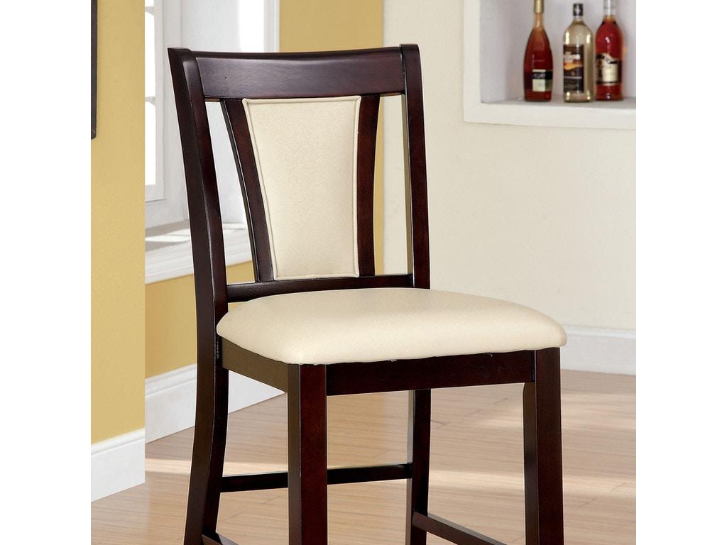 

    
Transitional Dark Cherry & Ivory Counter Height Chairs Set 2pcs Furniture of America CM3984PC-2PK Brent
