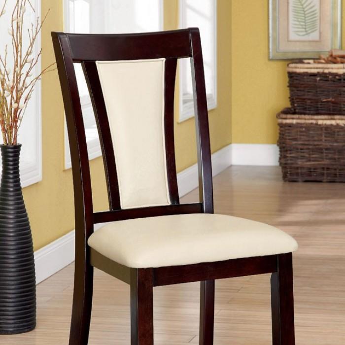 Transitional Dining Chair Set CM3984SC-2PK Brent CM3984SC-2PK in Ivory Leatherette
