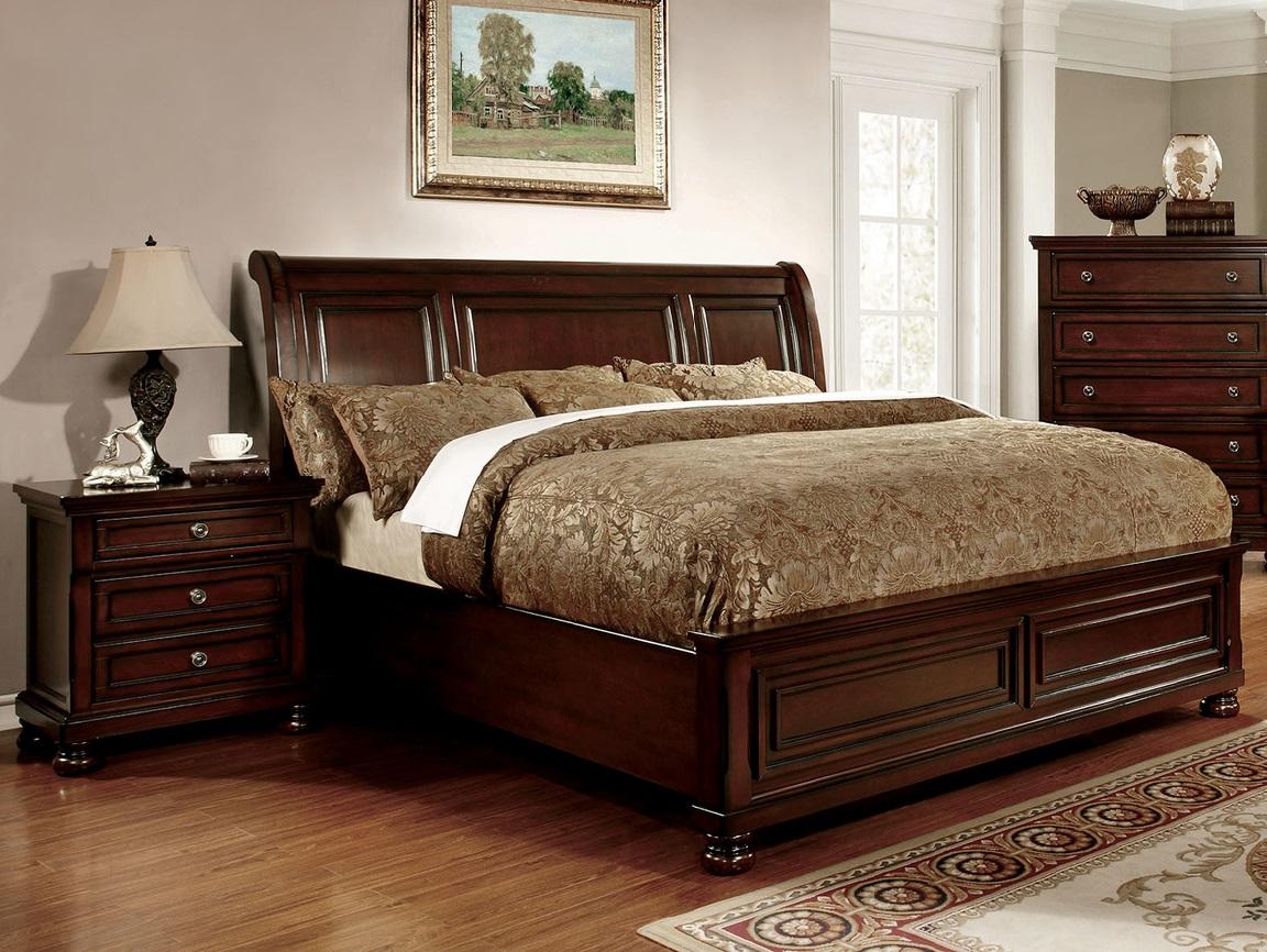 

    
Transitional Dark Cherry Solid Wood CAL Bedroom Set 3pcs Furniture of America CM7682-CK Northville
