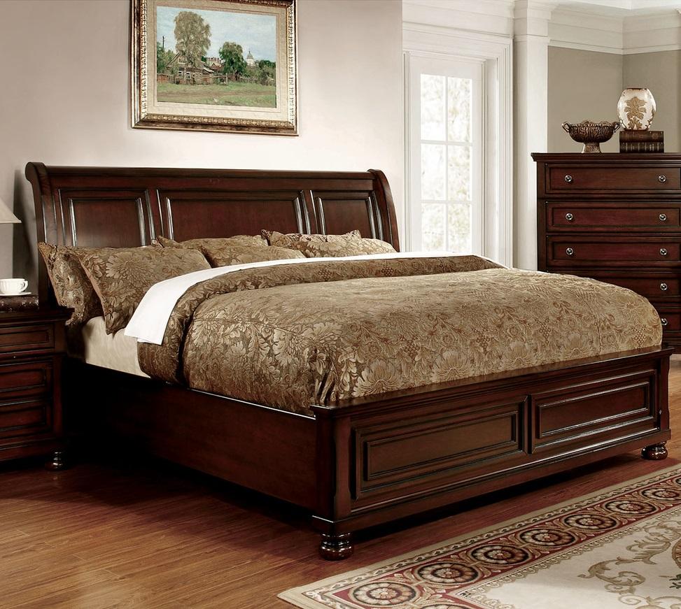 

    
Transitional Dark Cherry Solid Wood CAL Bedroom Set 6pcs Furniture of America CM7682-CK Northville
