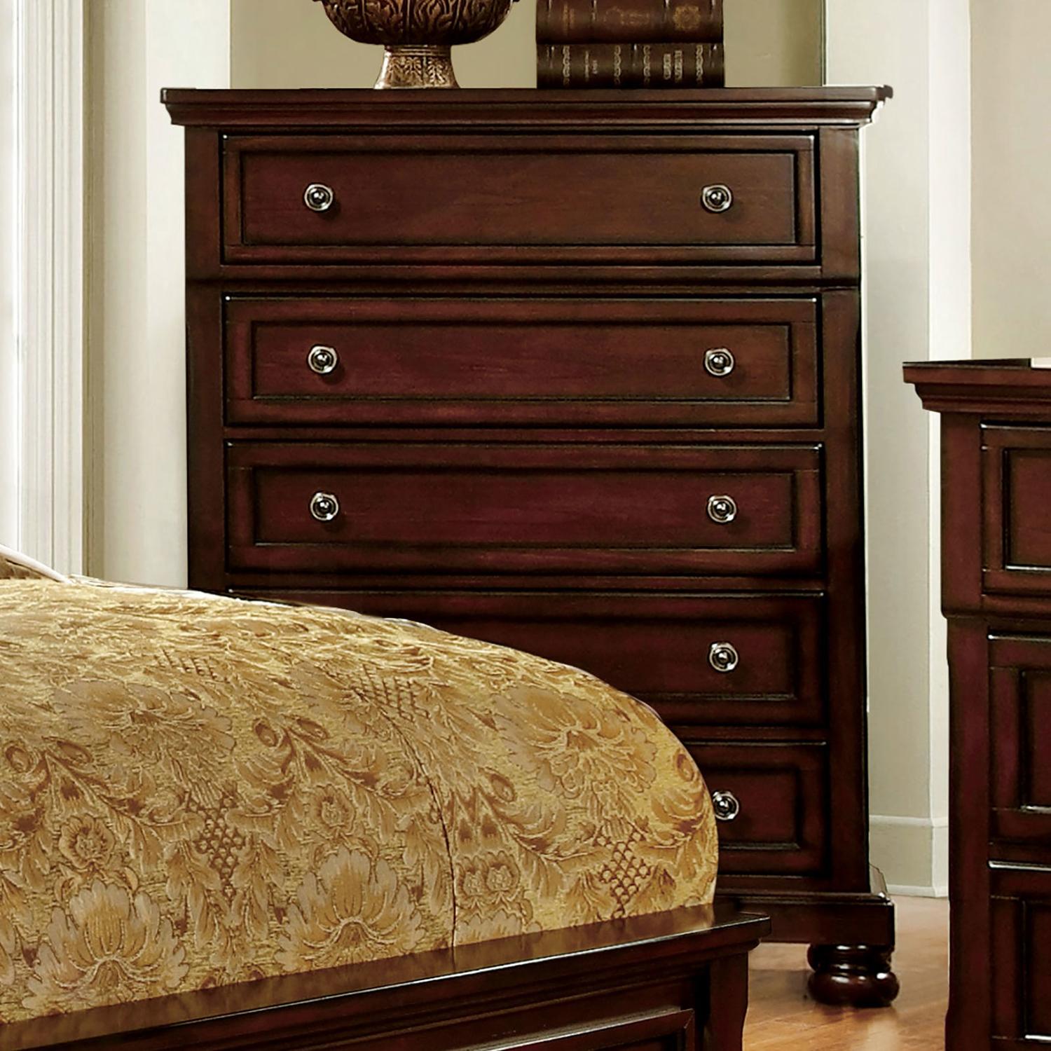 

                    
Buy Transitional Dark Cherry Solid Wood CAL Bedroom Set 6pcs Furniture of America CM7682-CK Northville

