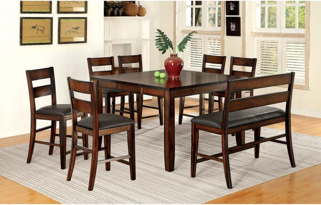 

    
Transitional Dark Cherry Solid Wood Counter Room Set 8pcs Furniture of America Dickinson
