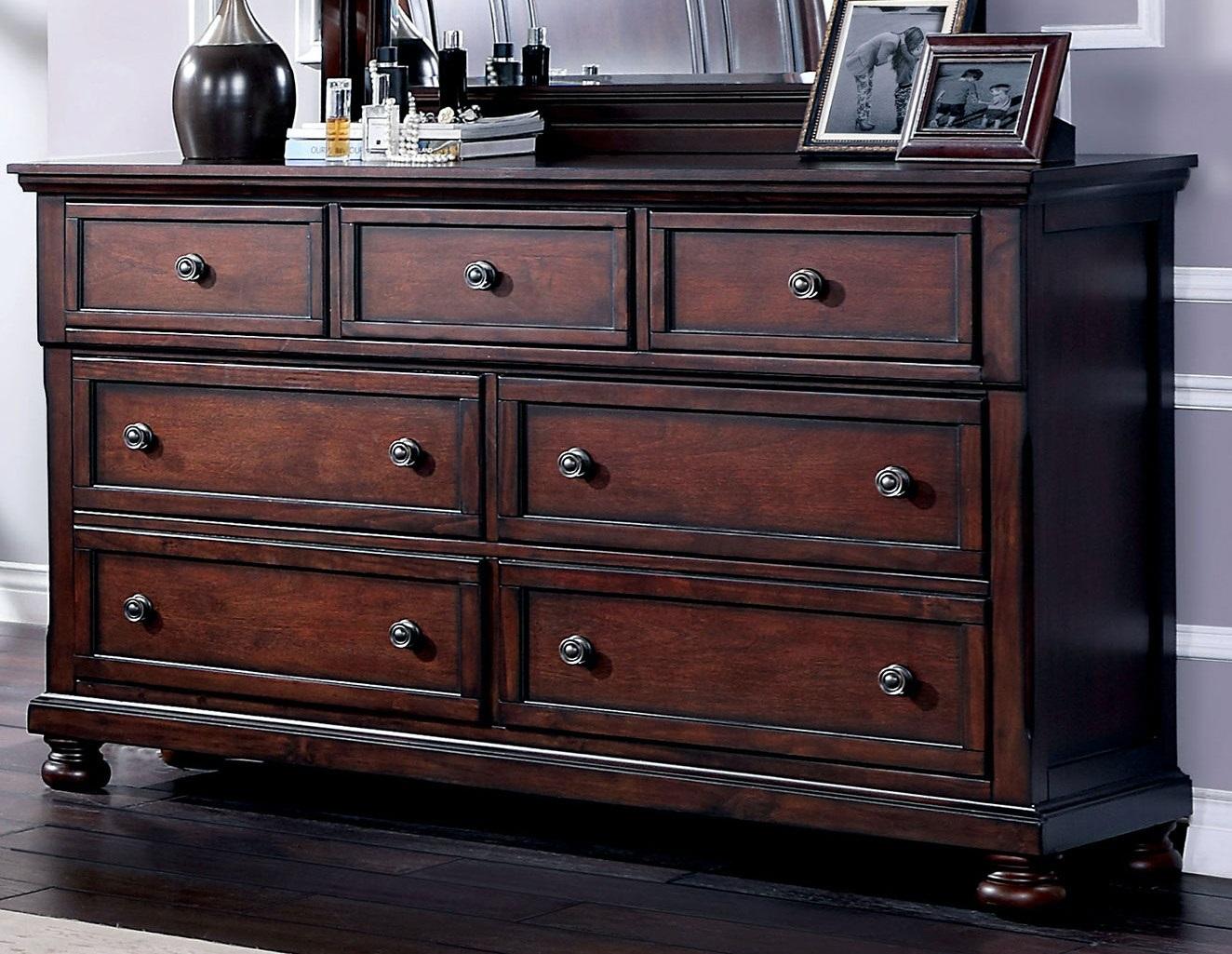 

    
Transitional Dark Cherry Solid Wood Dresser Furniture of America CM7548CH-D Wells
