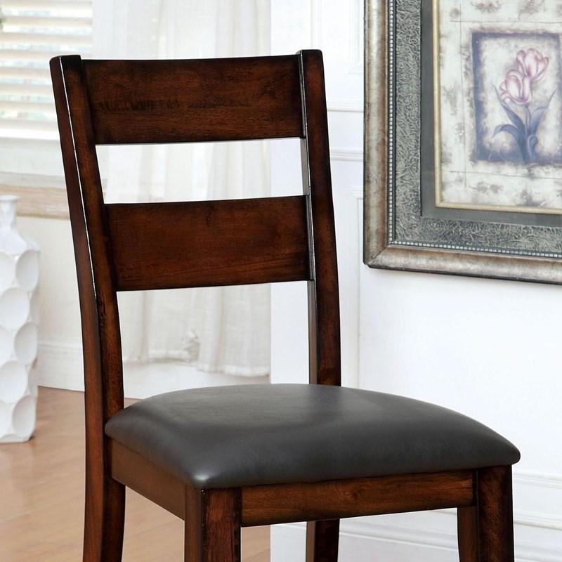 Transitional Dining Chair Set CM3187SC-2PK Dickinson CM3187SC-2PK in Dark Cherry Leatherette
