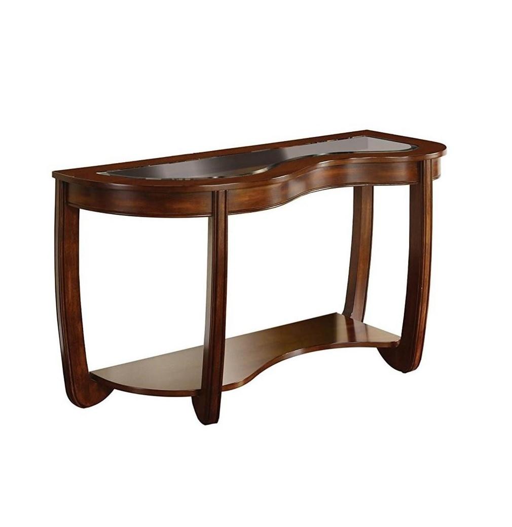 

    
Transitional Dark Cherry Solid Wood Sofa Table Furniture of America CM4336S Crystal Falls
