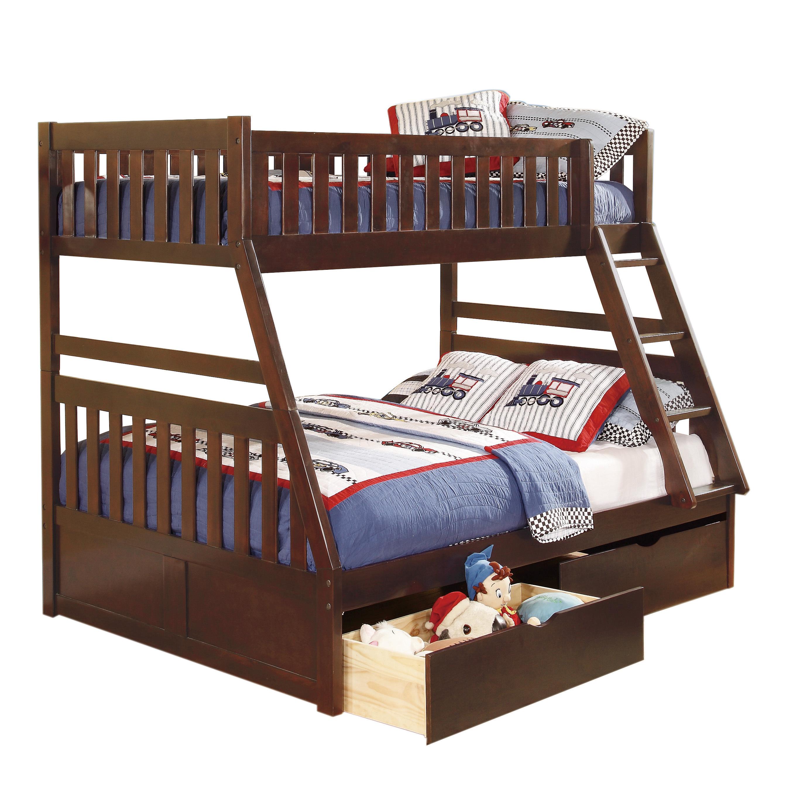 Transitional Twin/Full Bunk Bed B2013TFDC-1*T Rowe B2013TFDC-1*T in Dark Cherry 