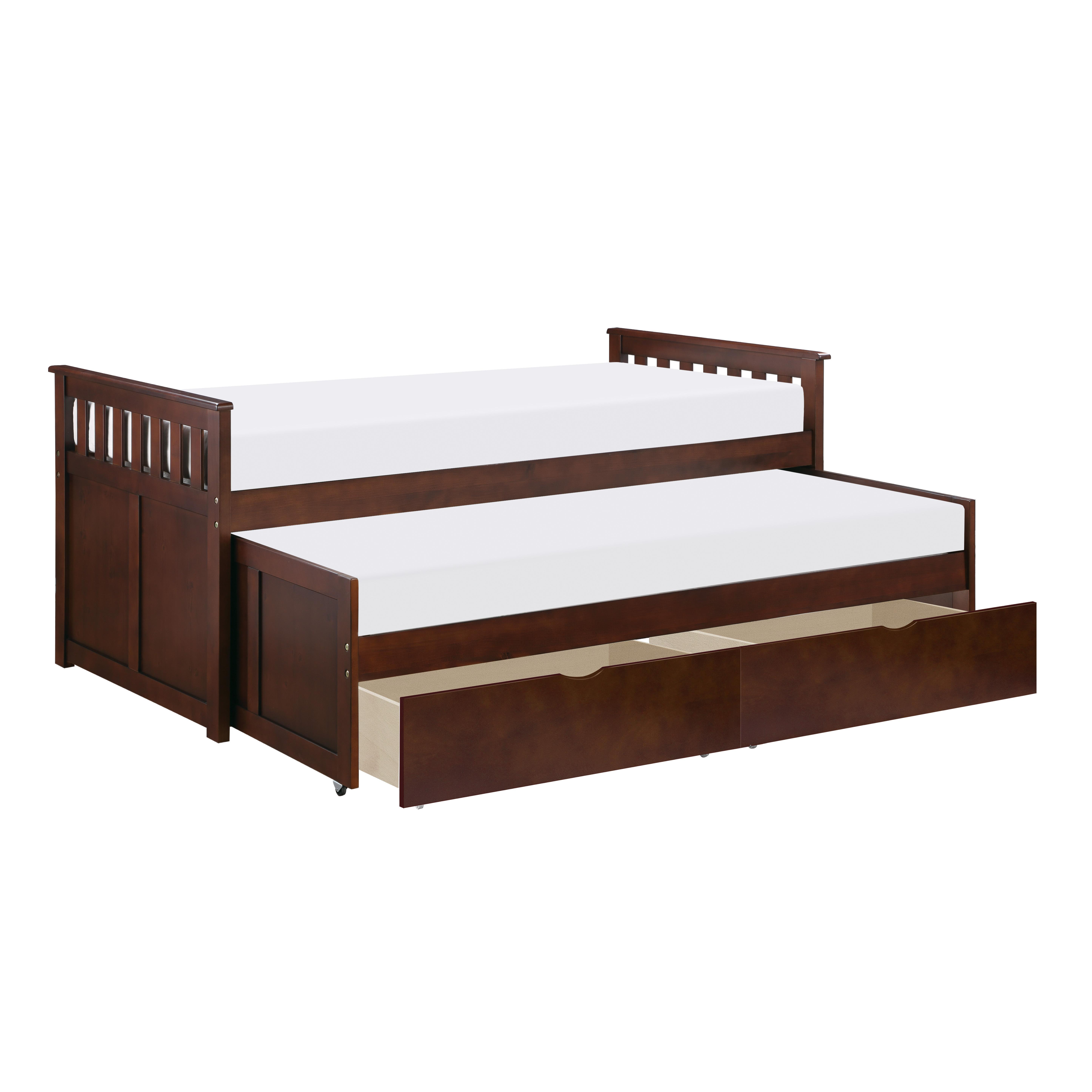 

    
Transitional Dark Cherry Wood Twin/Twin Bed w/Storage Boxes Homelegance B2013RTDC-1T* Rowe
