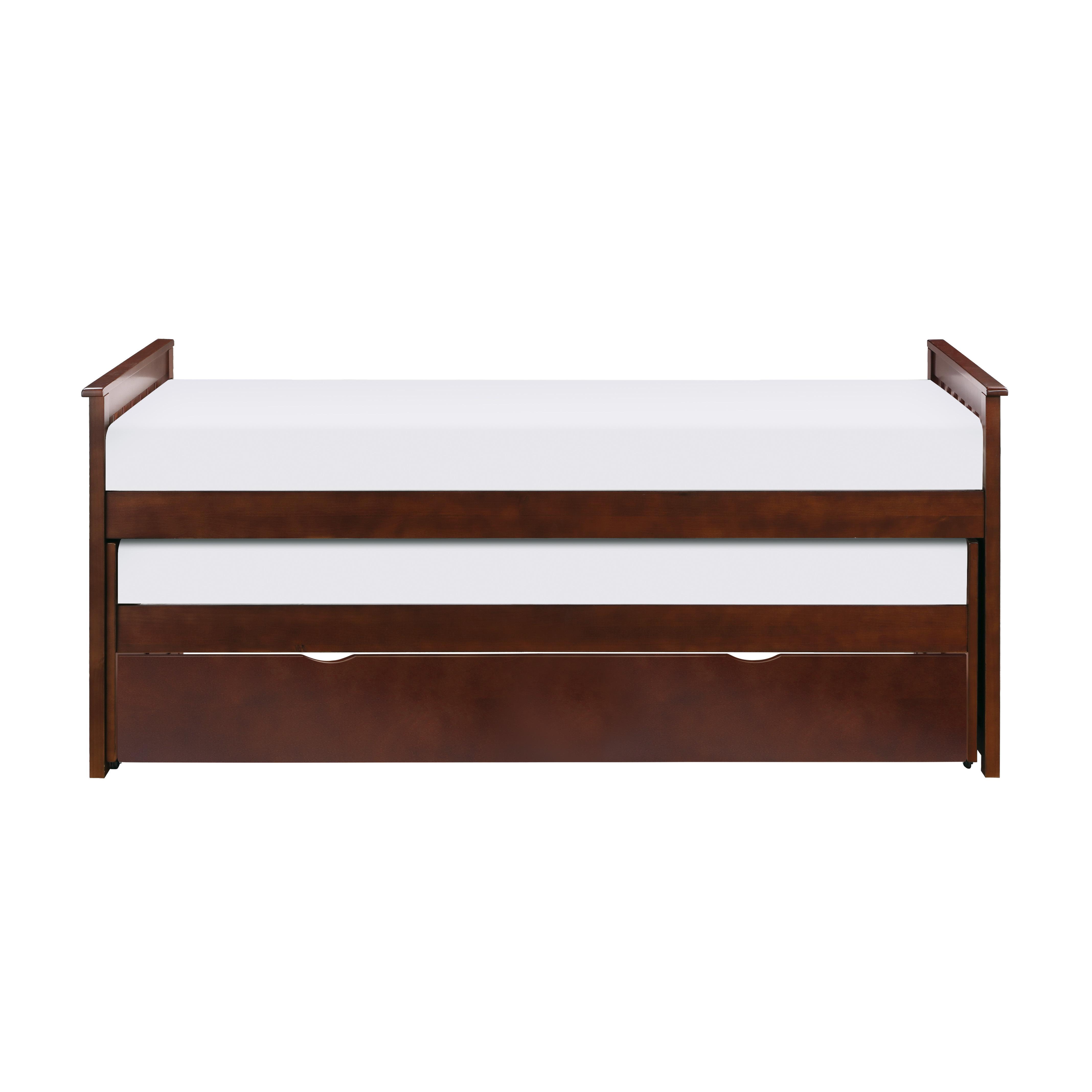

    
Transitional Dark Cherry Wood Twin/Twin Bed w/Trundle Homelegance B2013RTDC-1R* Rowe
