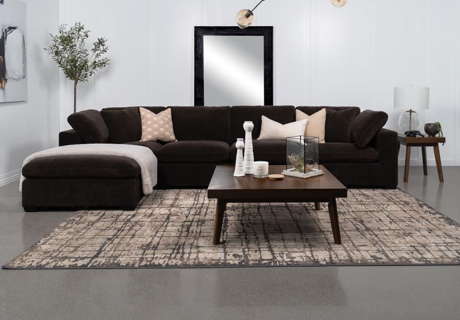 

    
Transitional Dark Chocolate Wood Modular Sectional Sofa Set 5PCS Coaster Lakeview 551464-SETB
