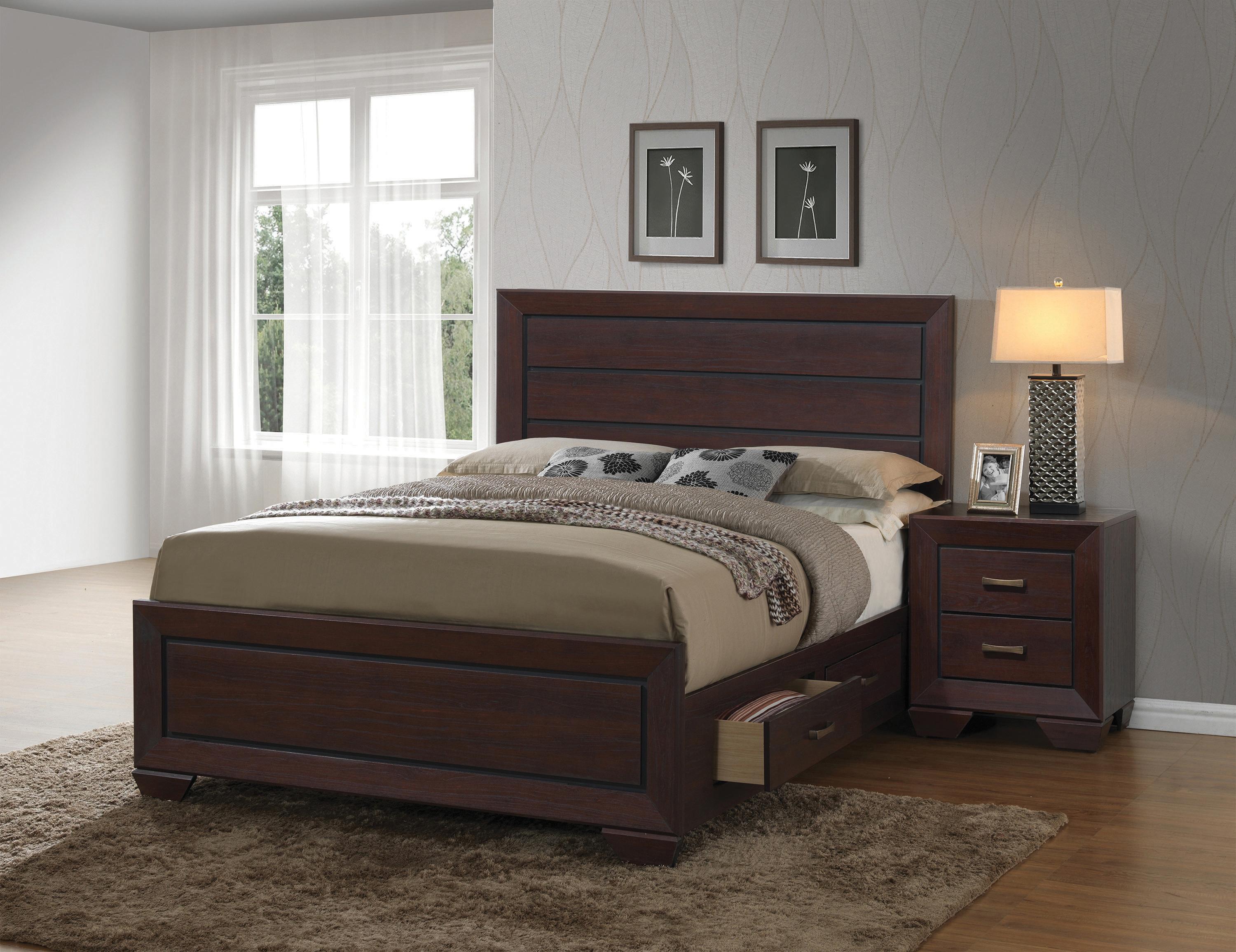 Transitional Bedroom Set 204390KW-3PC Kauffman 204390KW-3PC in Cocoa 