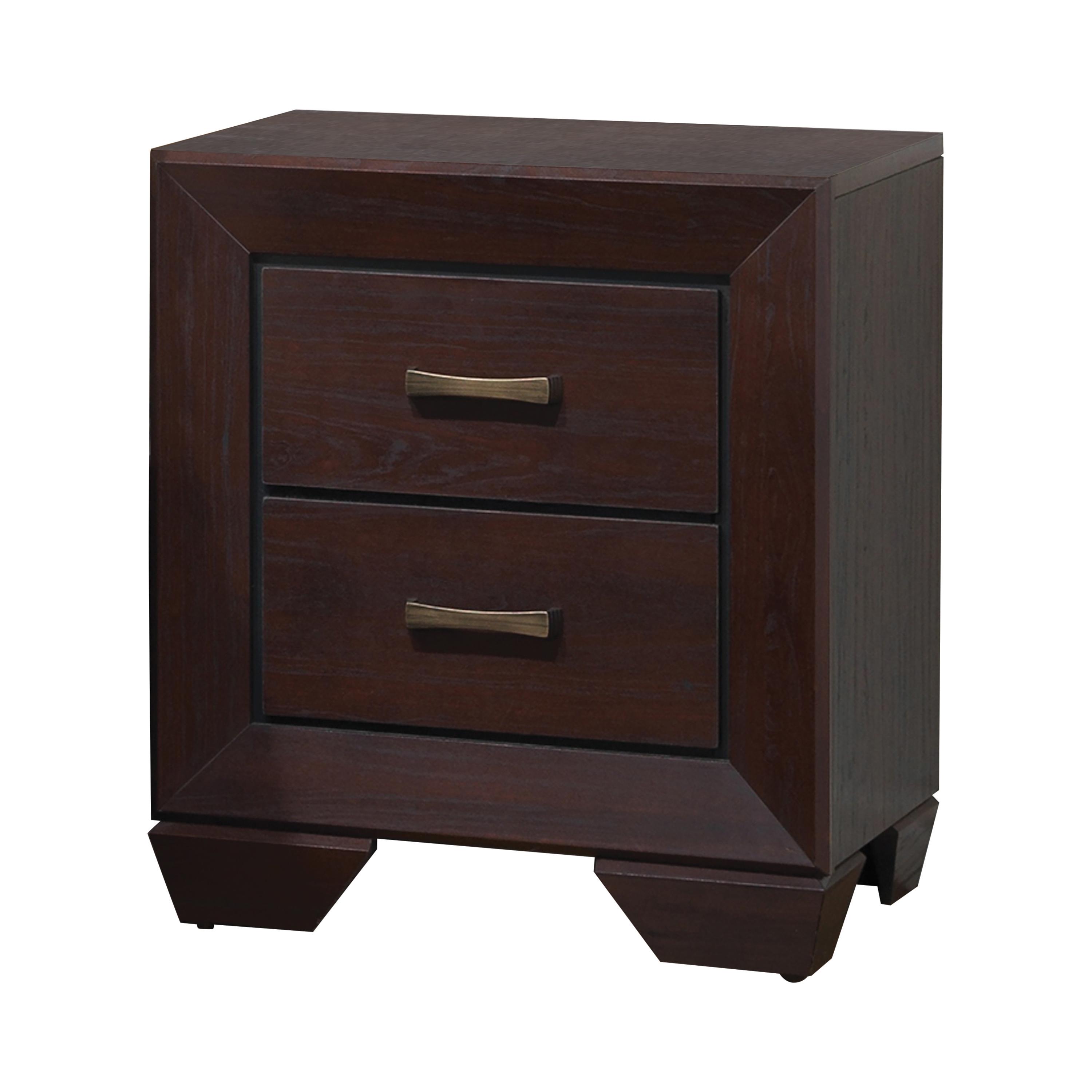 Transitional Nightstand 204392 Kauffman 204392 in Cocoa 