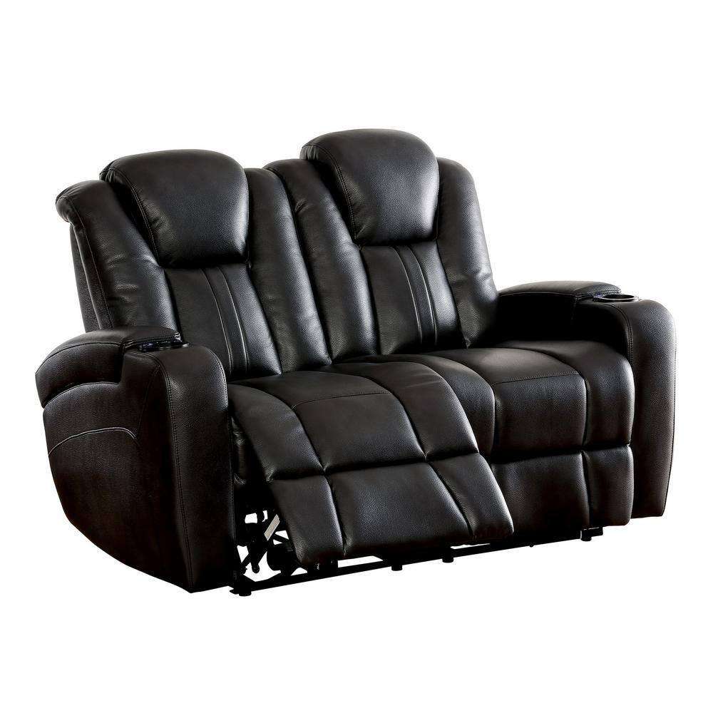 

    
Transitional Dark Gray Breathable Leatherette Power Living Room Set 3pcs Furniture of America Zaurak
