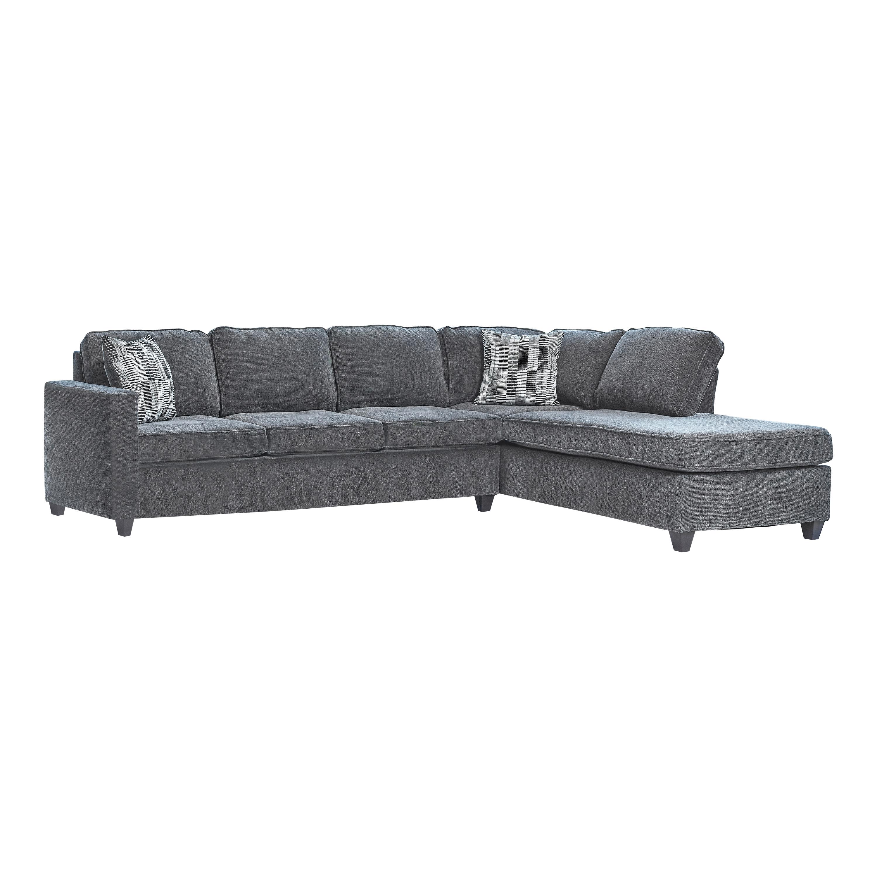 Transitional Sectional 509347 Mccord 509347 in Dark Gray Chenille