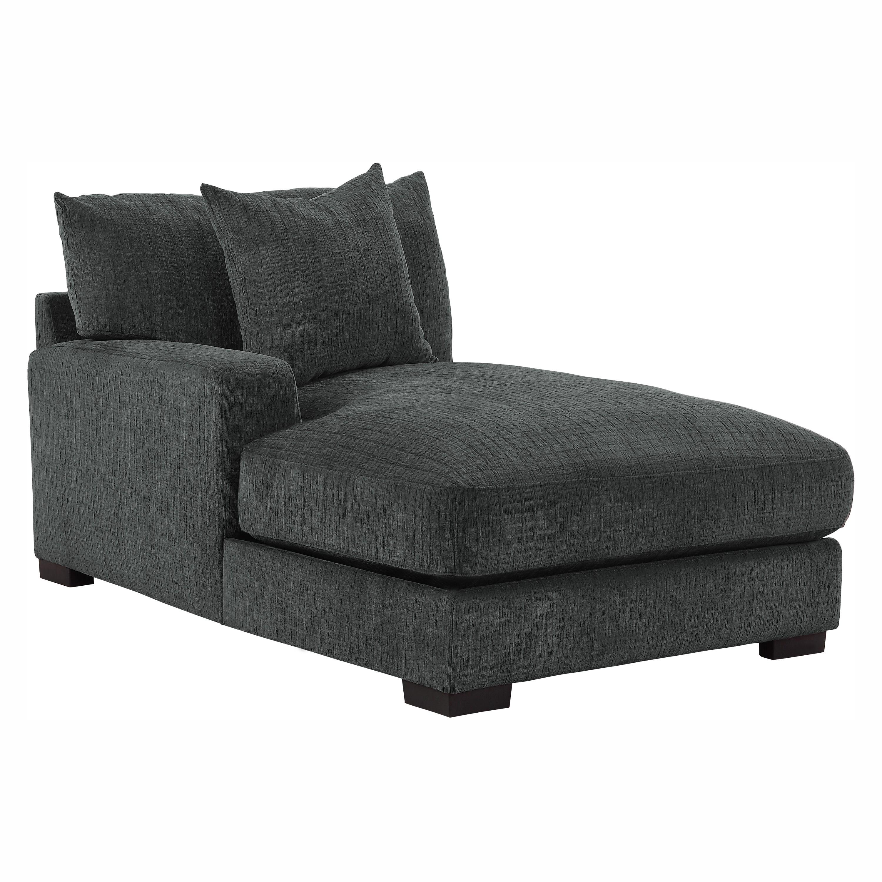 

    
Transitional Dark Gray Chenille 4-Piece Sectional w/LSF Chaise Homelegance 9857DG*4LC2R Worchester
