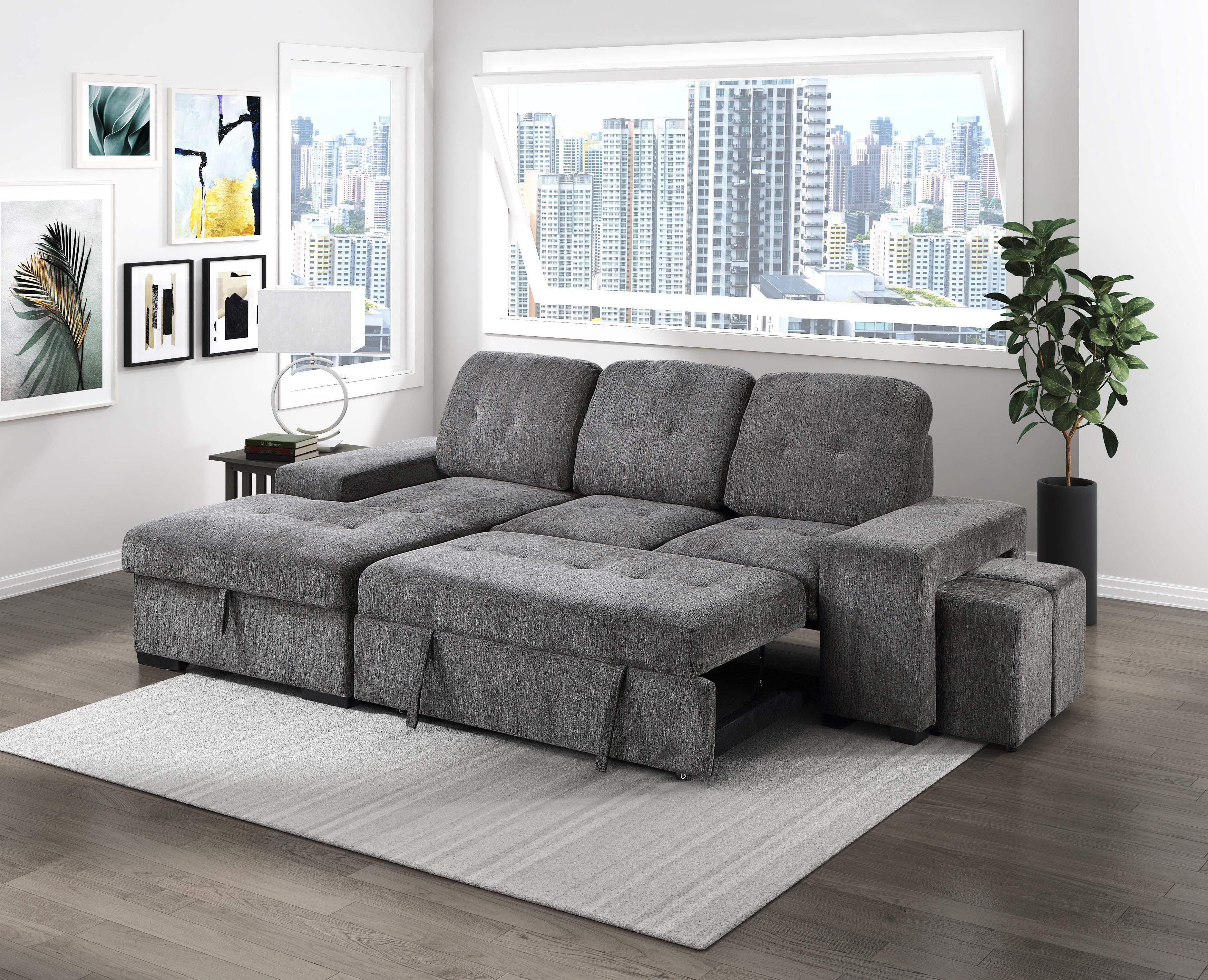 

    
 Photo  Transitional Dark Gray Chenille RHC 2-Piece Sectional Homelegance 9205DG*2LC2R Dadeville
