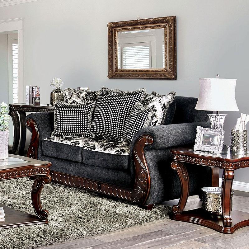 

    
Furniture of America SM6218-2PC Whitland Sofa and Loveseat Set Black SM6218-2PC
