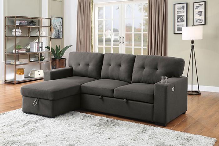 

    
Transitional Dark Gray Fabric Sectional Sofa Furniture of America CM6069DG Sammy
