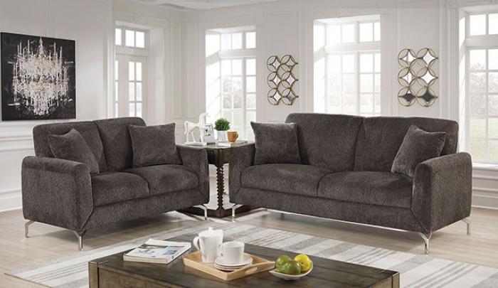 Furniture of America CM6088DG-SF-3PC Lauritz Sofa Loveseat and Chair Set