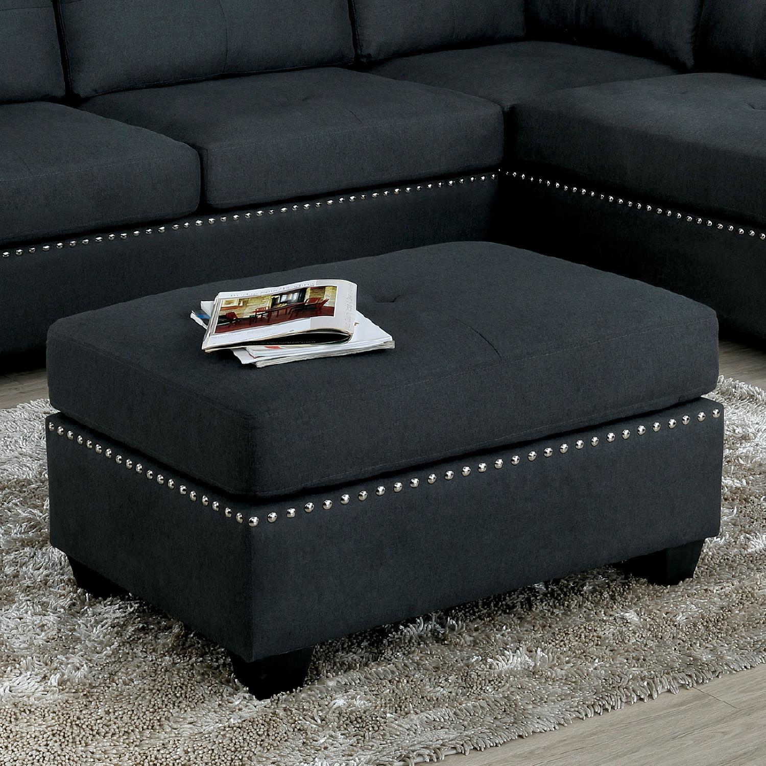 

    
Transitional Dark Gray Linen-like Fabric Ottoman Furniture of America CM6966-OT Lita
